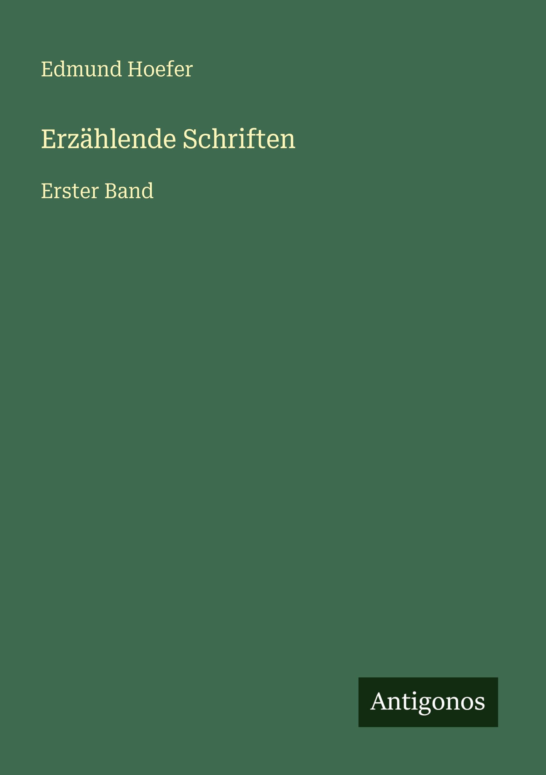 Vorderes Coverbild Erzählende Schriften