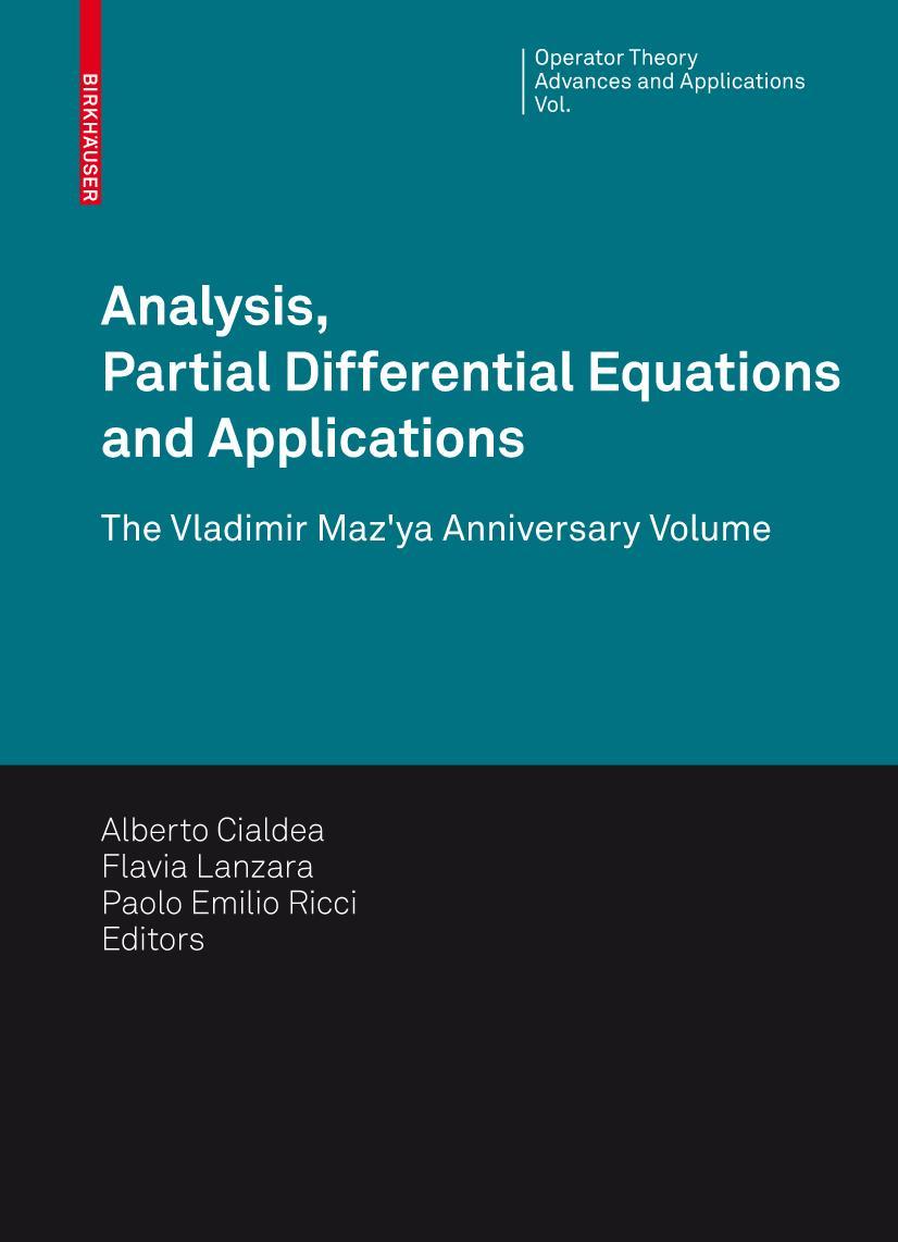 Vorderes Coverbild Analysis, Partial Differential Equations and Applications