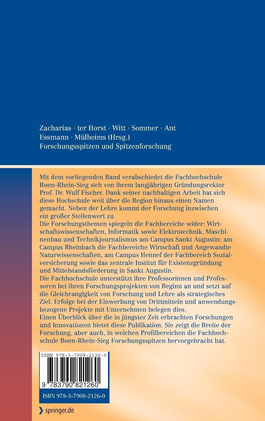 Rückseitencover Forschungsspitzen und Spitzenforschung