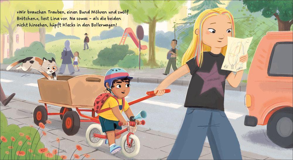 Beispielinhalt (Bild) Carli und Klecks gehen auf den Markt