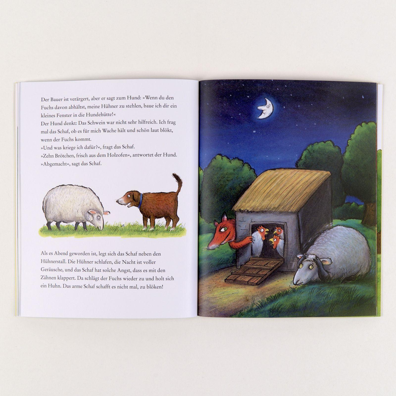 Beispielinhalt (Bild) Der Hund und der Hühnerdieb