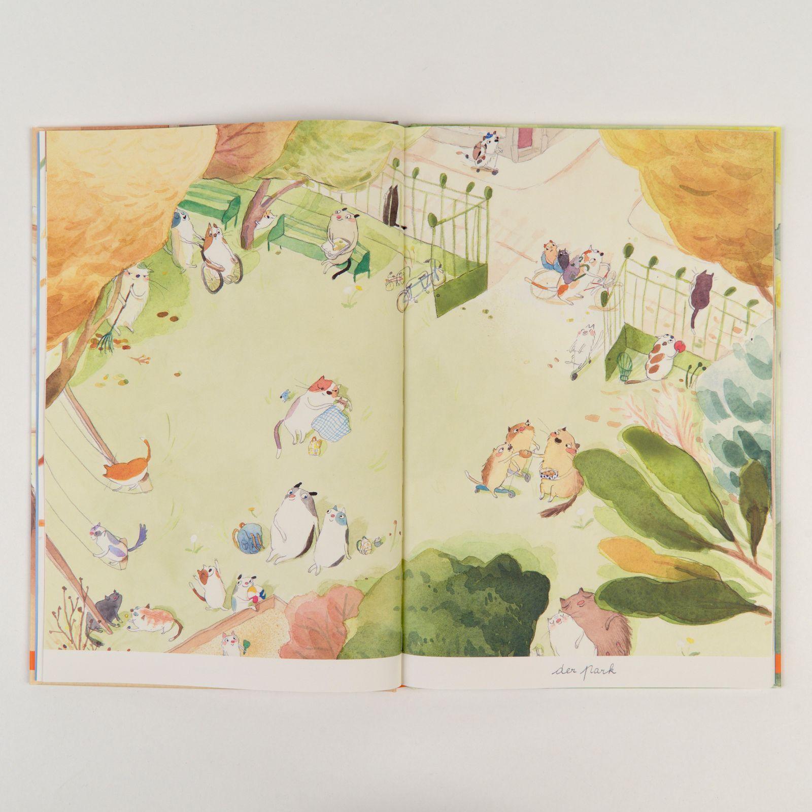 Beispielinhalt (Bild) Das Jahr der Katzen. Ein Wimmelbuch