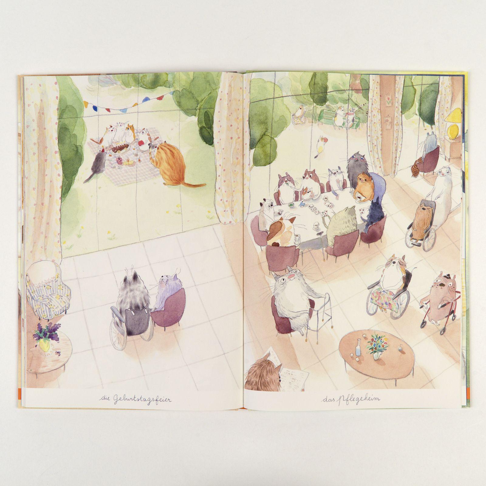 Beispielinhalt (Bild) Das Jahr der Katzen. Ein Wimmelbuch