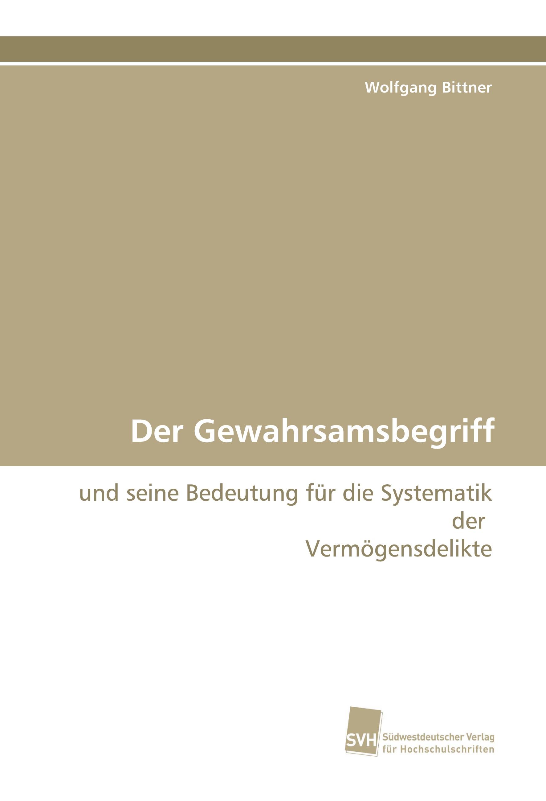 Vorderes Coverbild Der Gewahrsamsbegriff