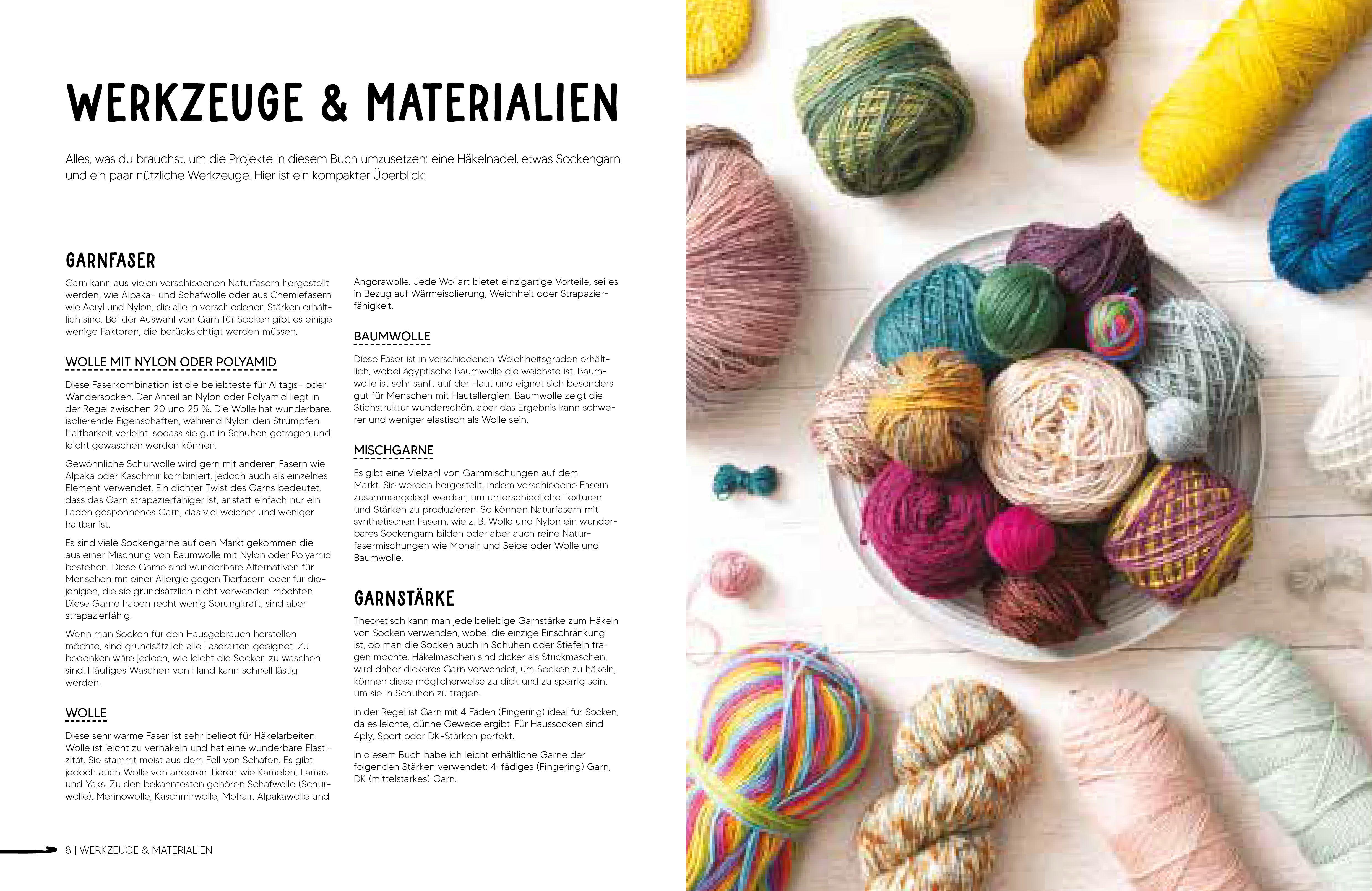 Beispielinhalt (Bild) Das 1x1 der Häkelsocke