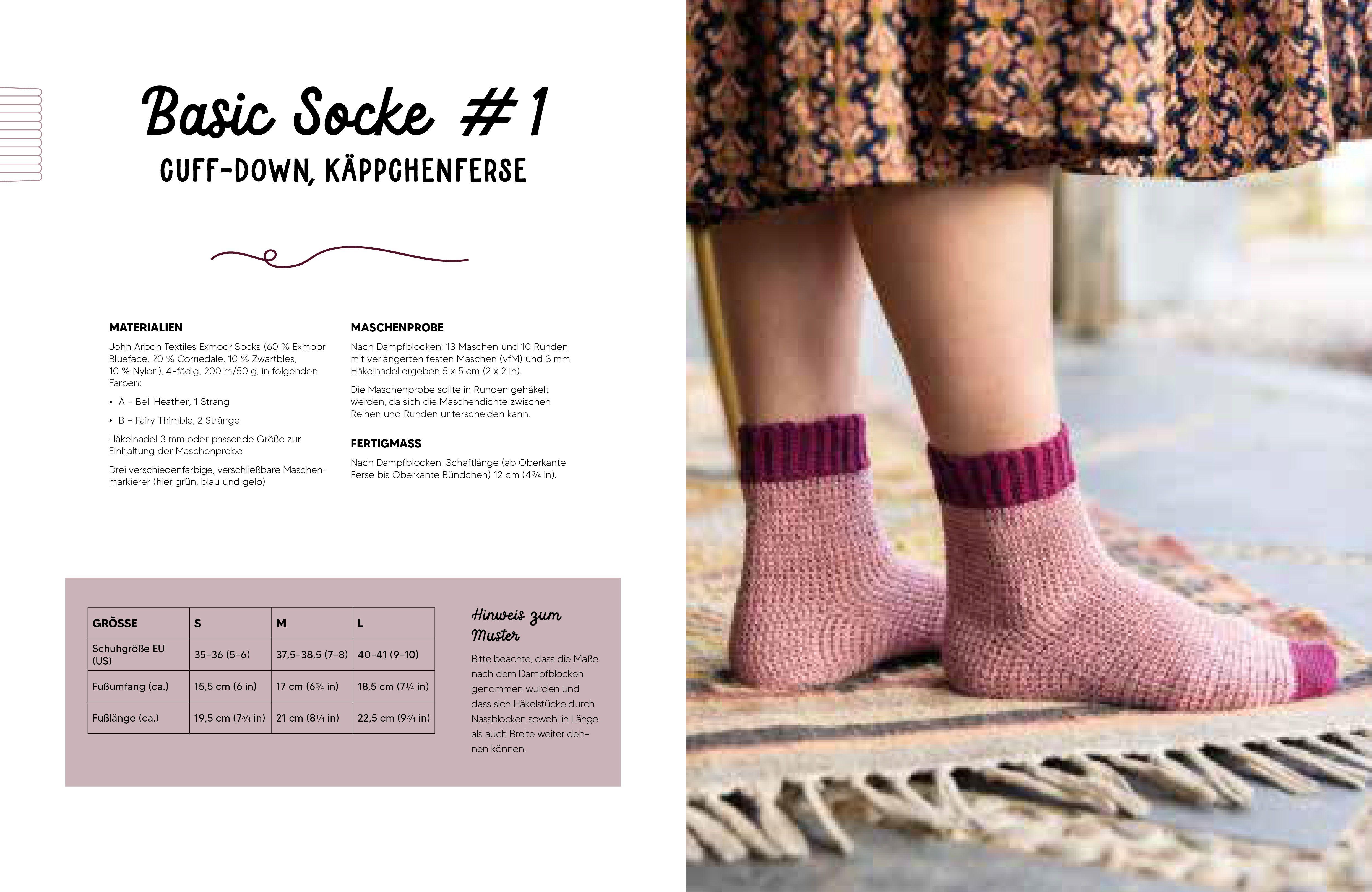 Beispielinhalt (Bild) Das 1x1 der Häkelsocke