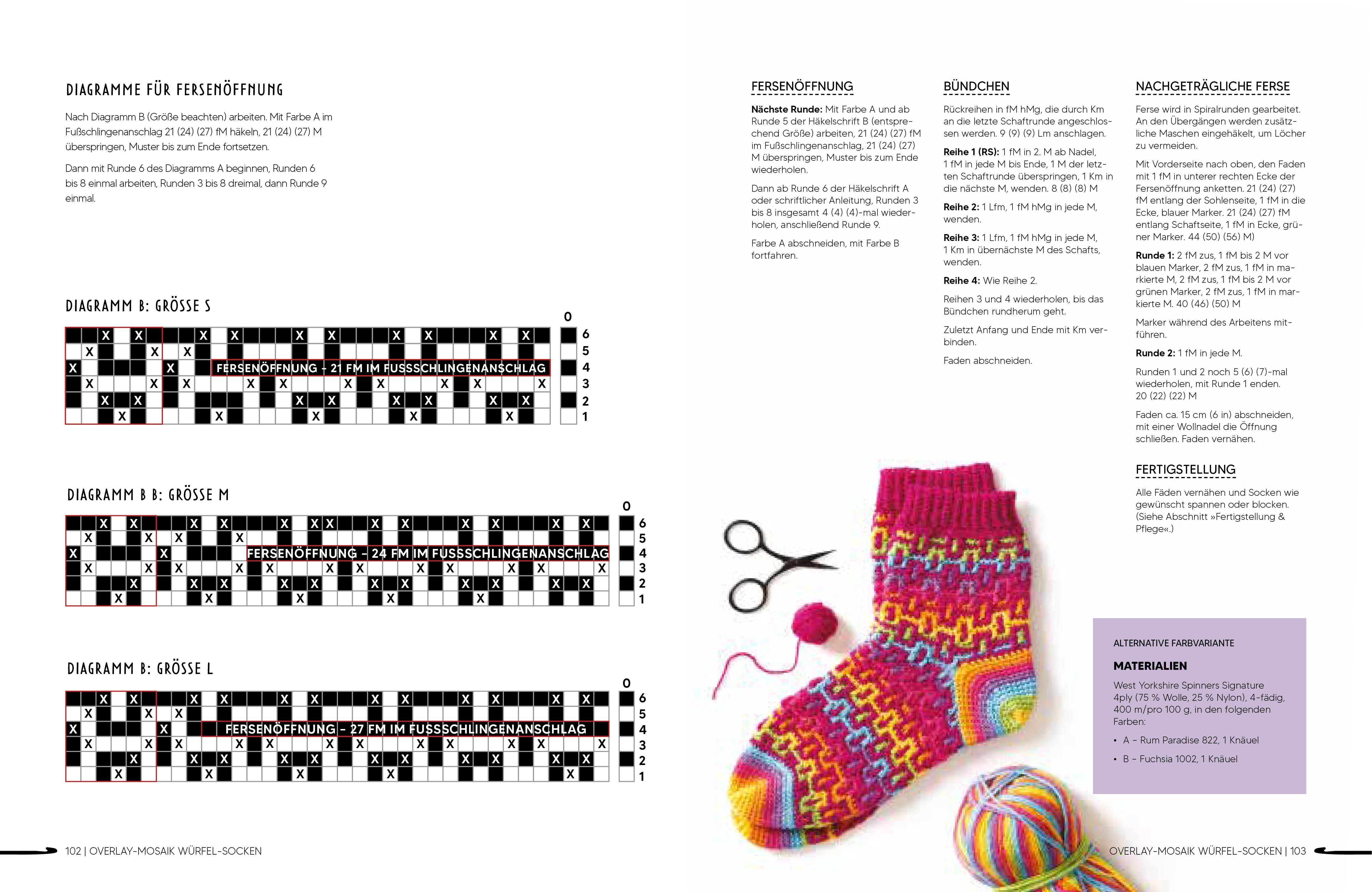 Beispielinhalt (Bild) Das 1x1 der Häkelsocke