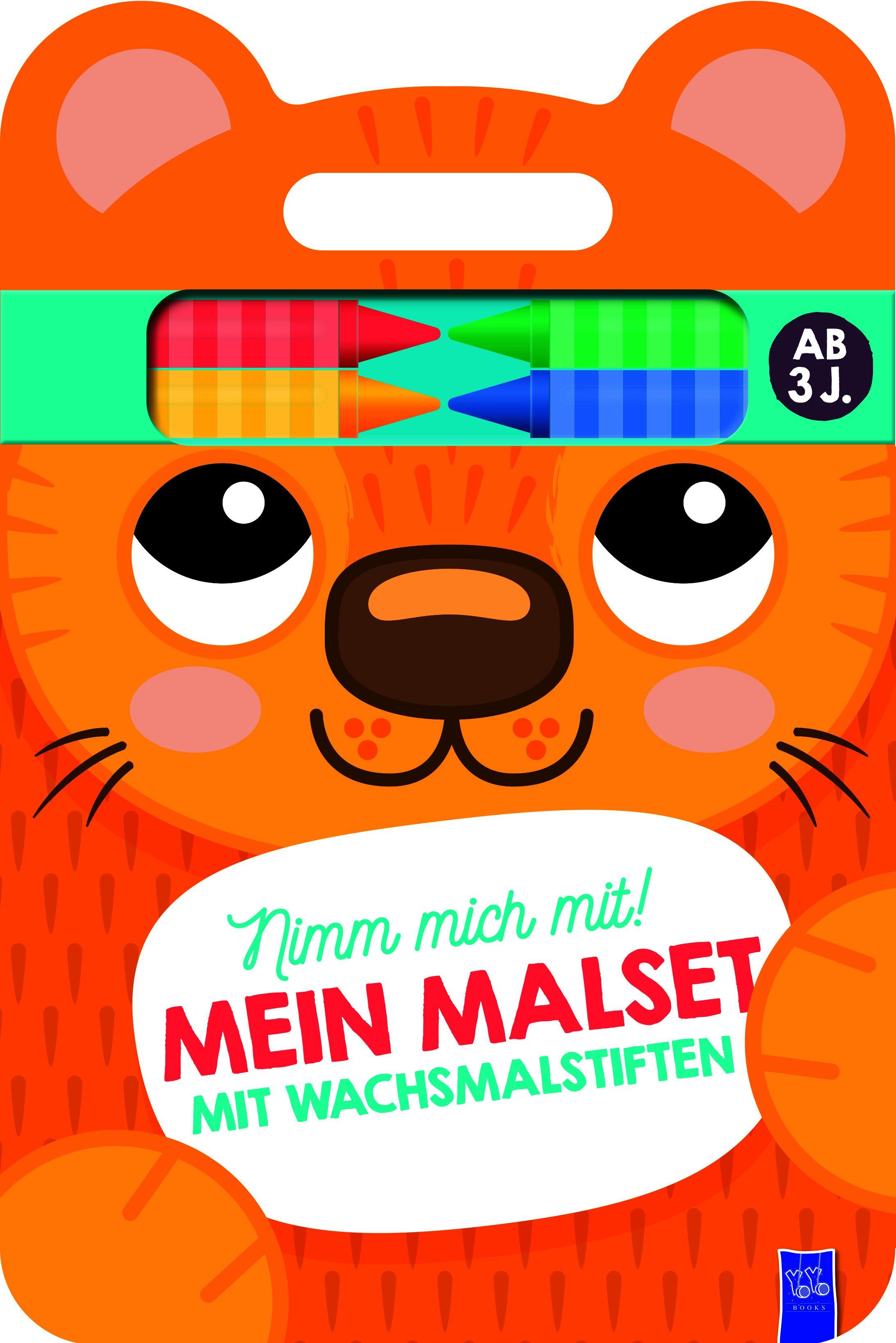 Vorderes Coverbild Nimm mich mit: Mein Malset mit Wachsmalstiften 3+ (Cover Katze)