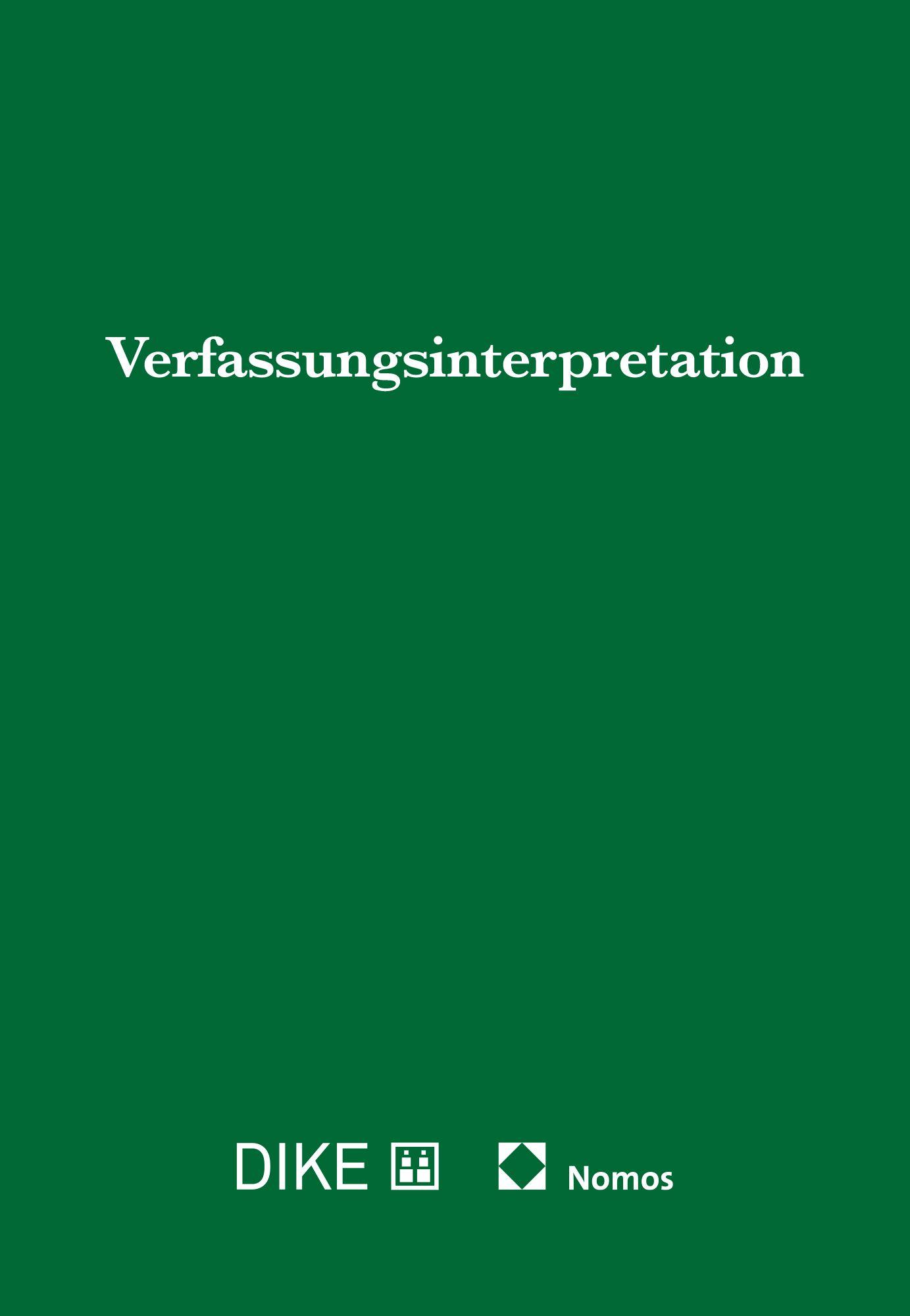 Vorderes Coverbild Verfassungsinterpretation