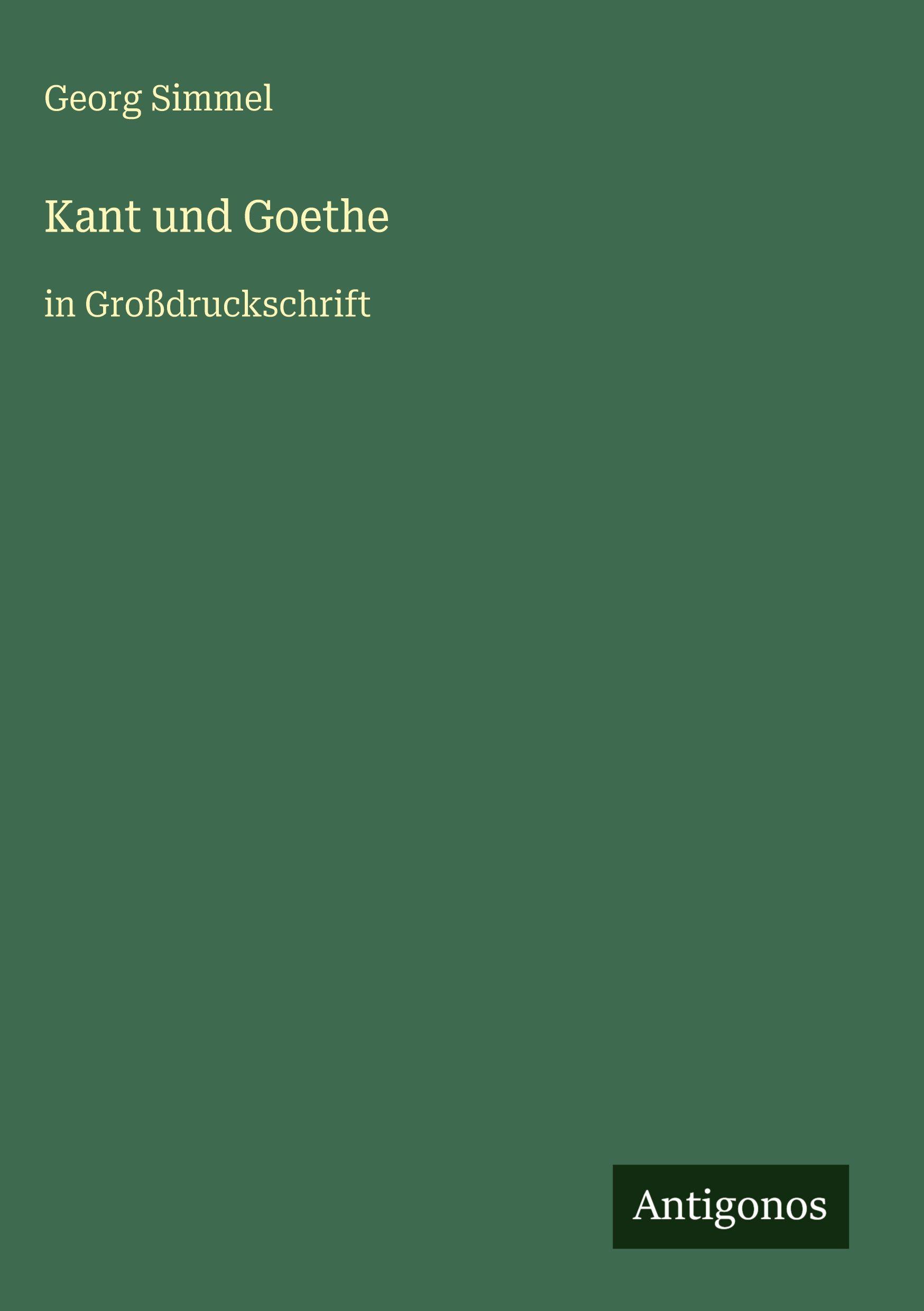 Vorderes Coverbild Kant und Goethe