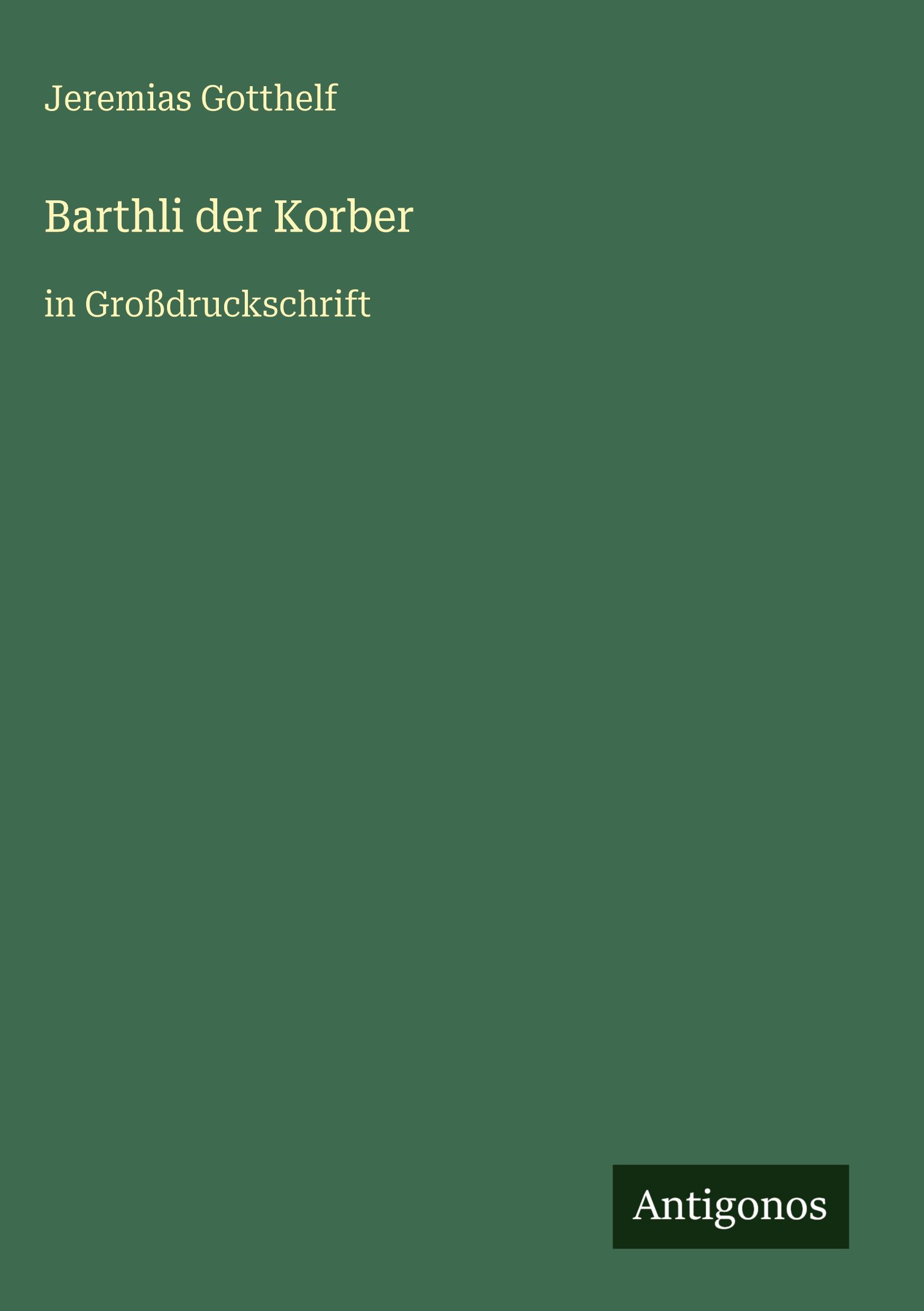 Vorderes Coverbild Barthli der Korber