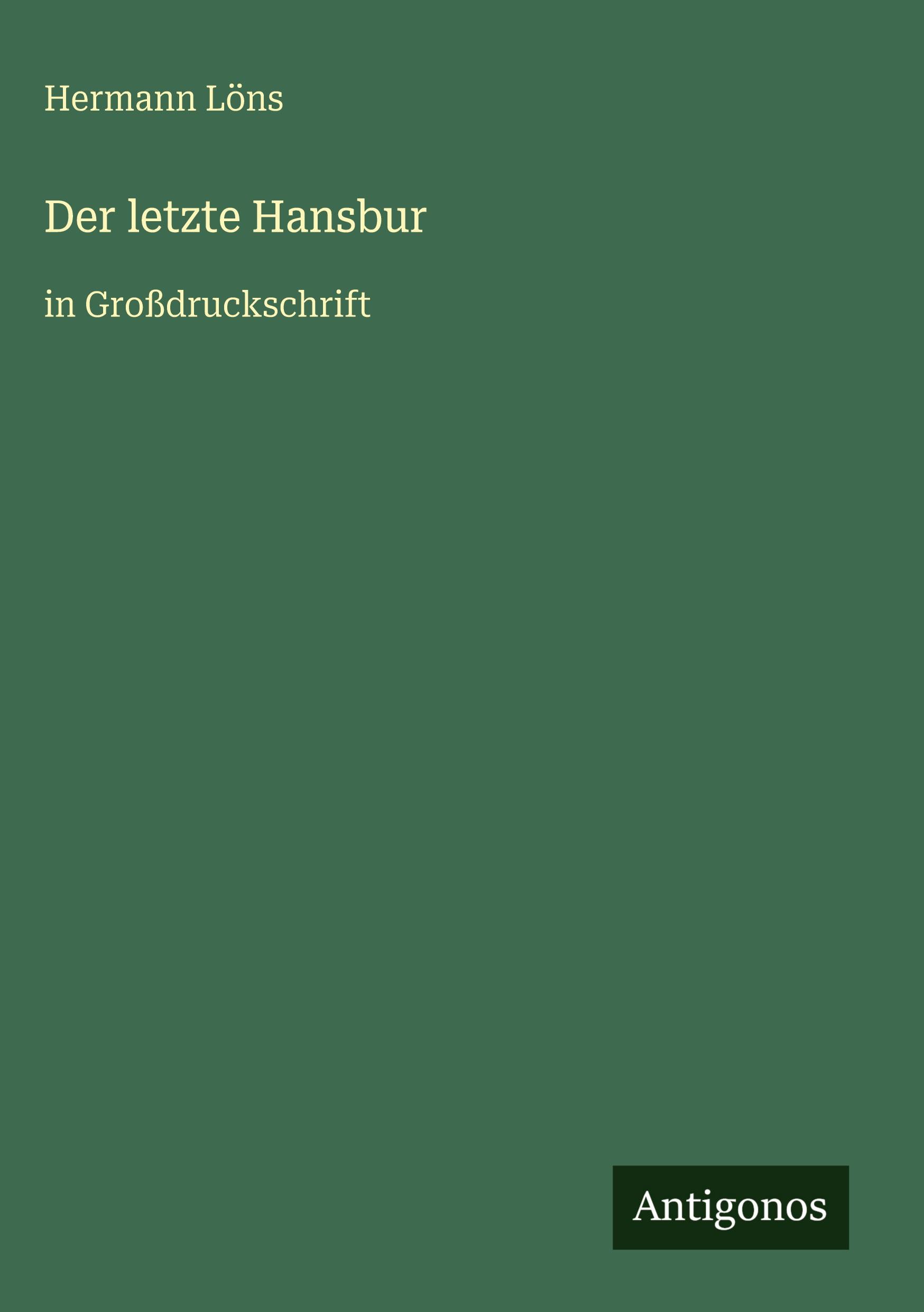 Vorderes Coverbild Der letzte Hansbur