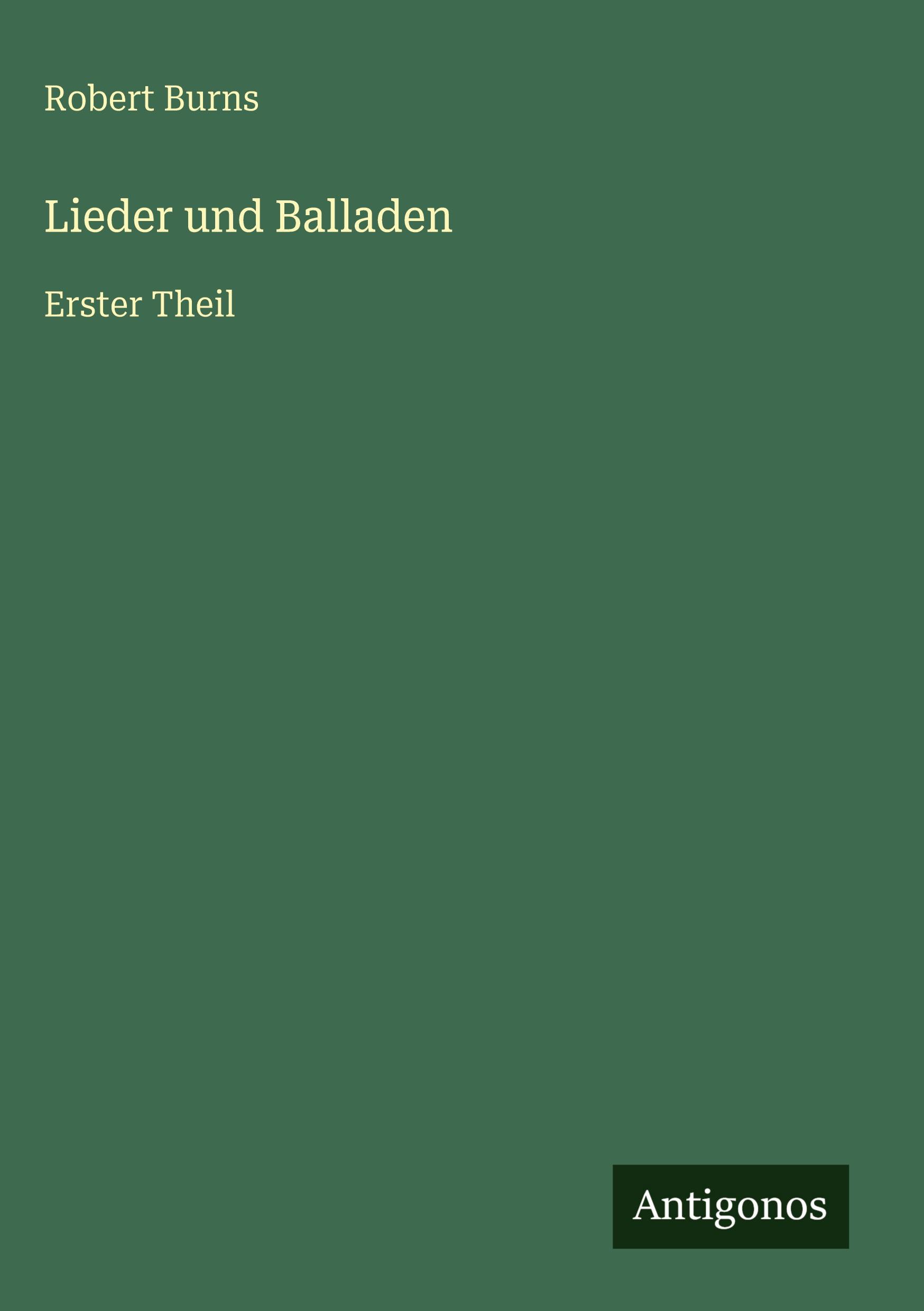 Vorderes Coverbild Lieder und Balladen