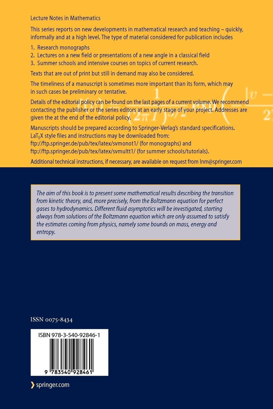 Rückseitencover Hydrodynamic Limits of the Boltzmann Equation