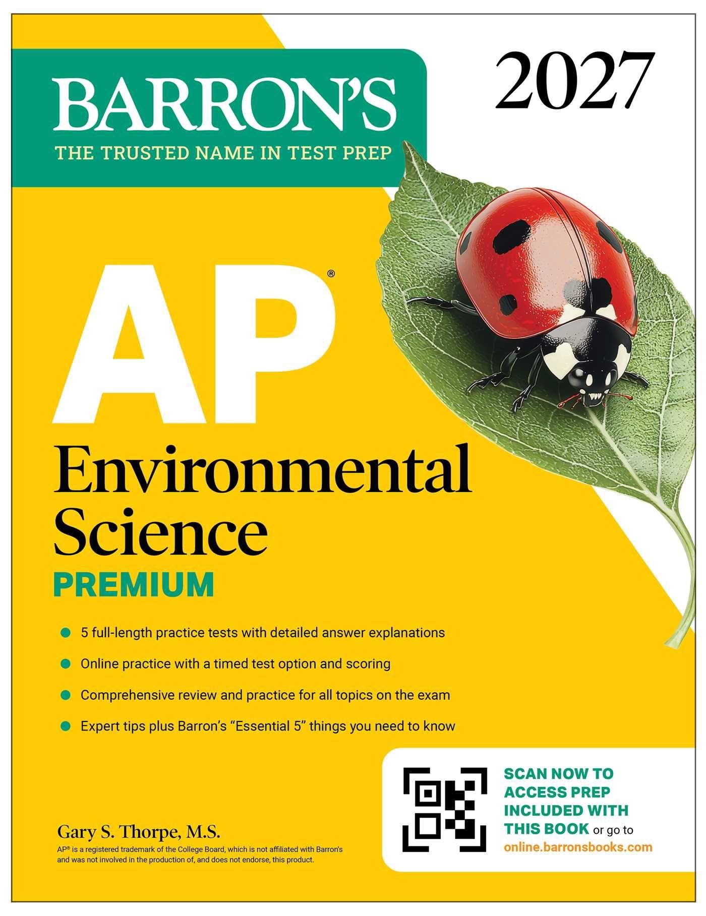 Vorderes Coverbild AP Environmental Science Premium, 2027: Prep Book with 5 Practice Tests + Comprehensive Review + Online Practice