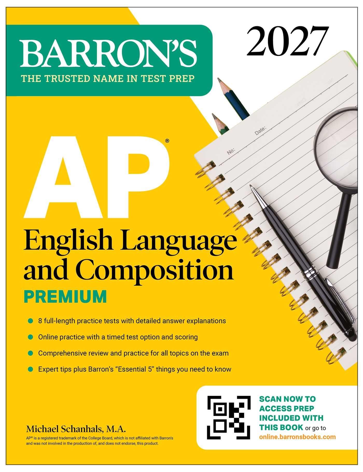 Vorderes Coverbild AP English Language and Composition Premium, 2027: Prep Book with 8 Practice Tests + Online Practice