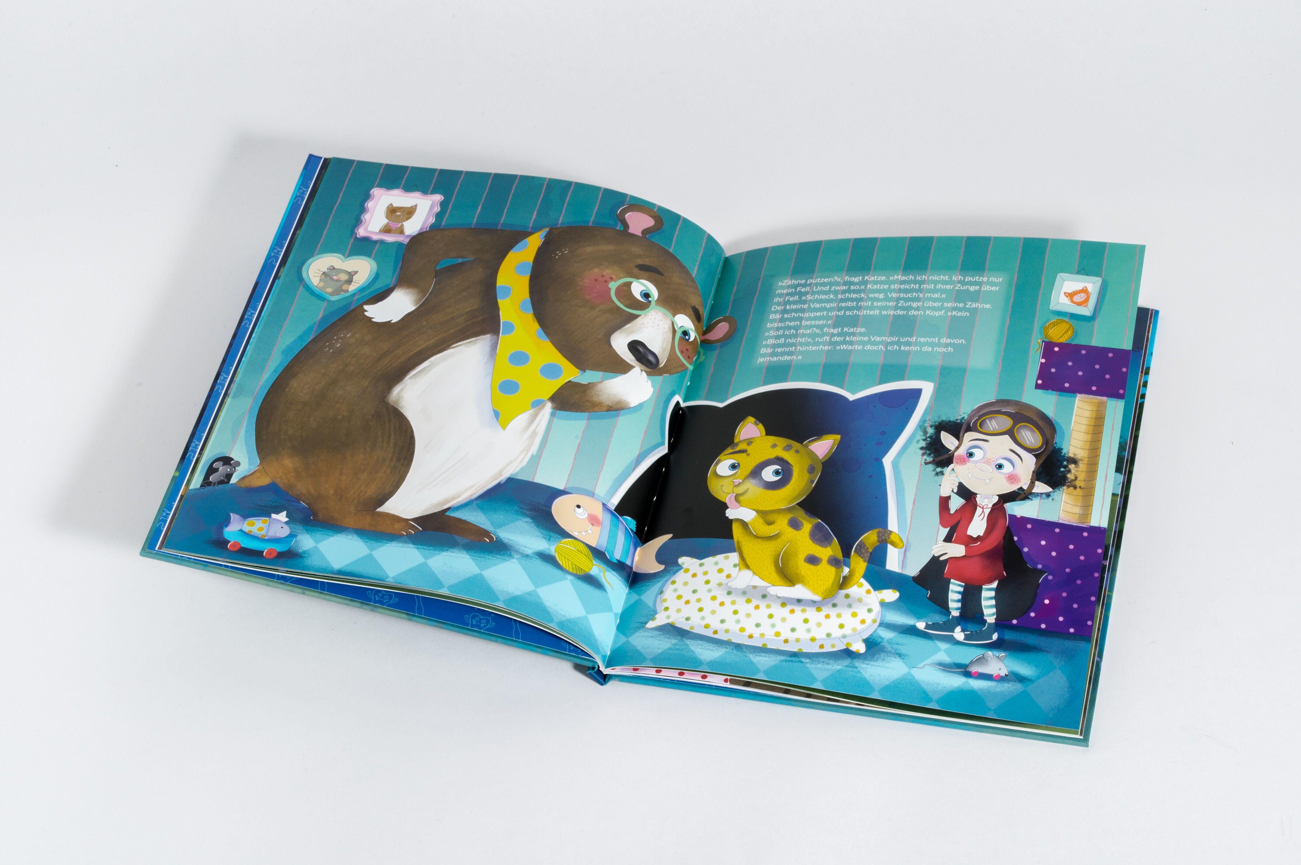 Beispielinhalt (Bild) Nicht nur ein BISSchen sauber! Wie kleine Vampire (und alle anderen) richtig Zähne putzen