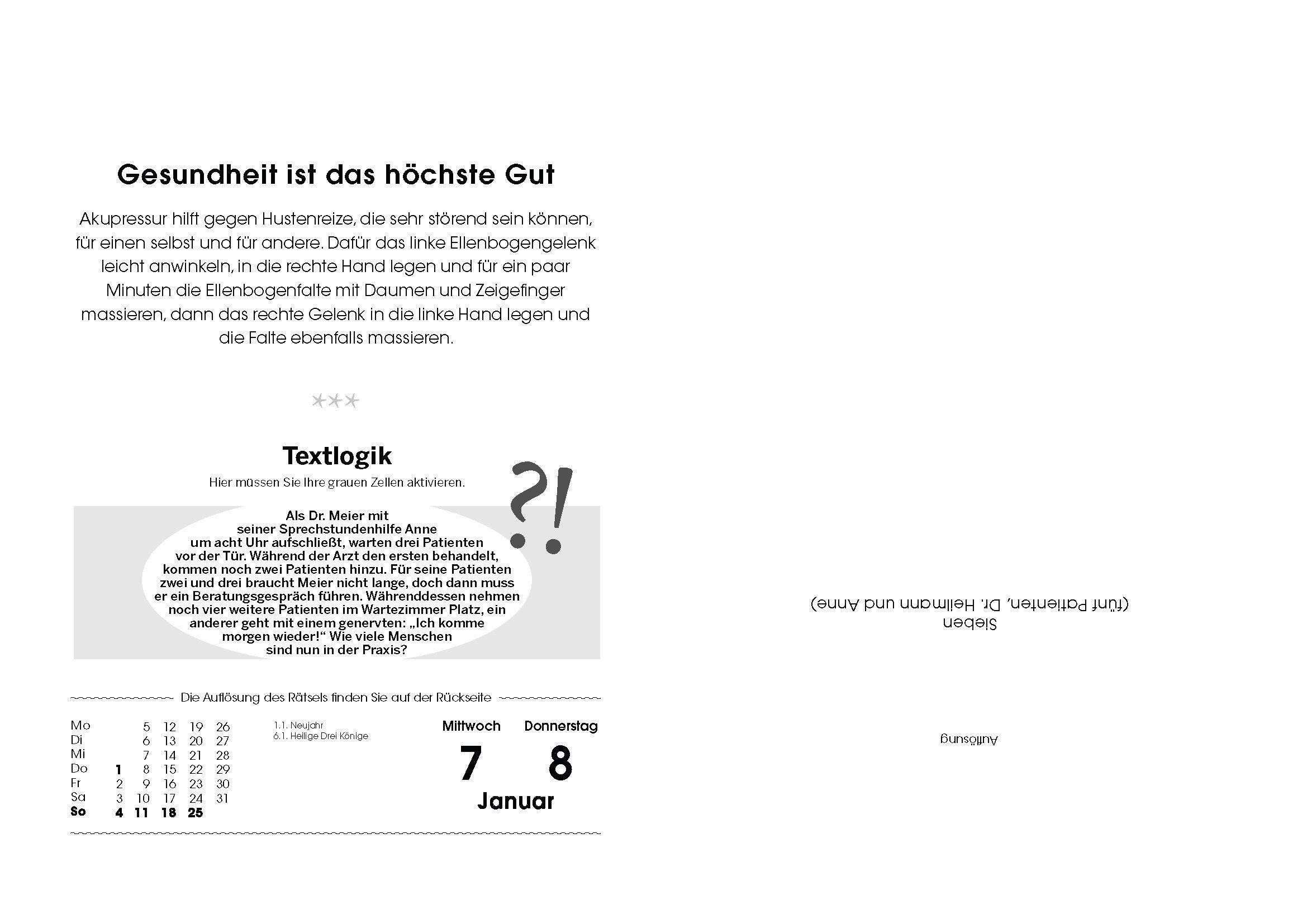 Beispielinhalt (Bild) Rentnerkalender 2027