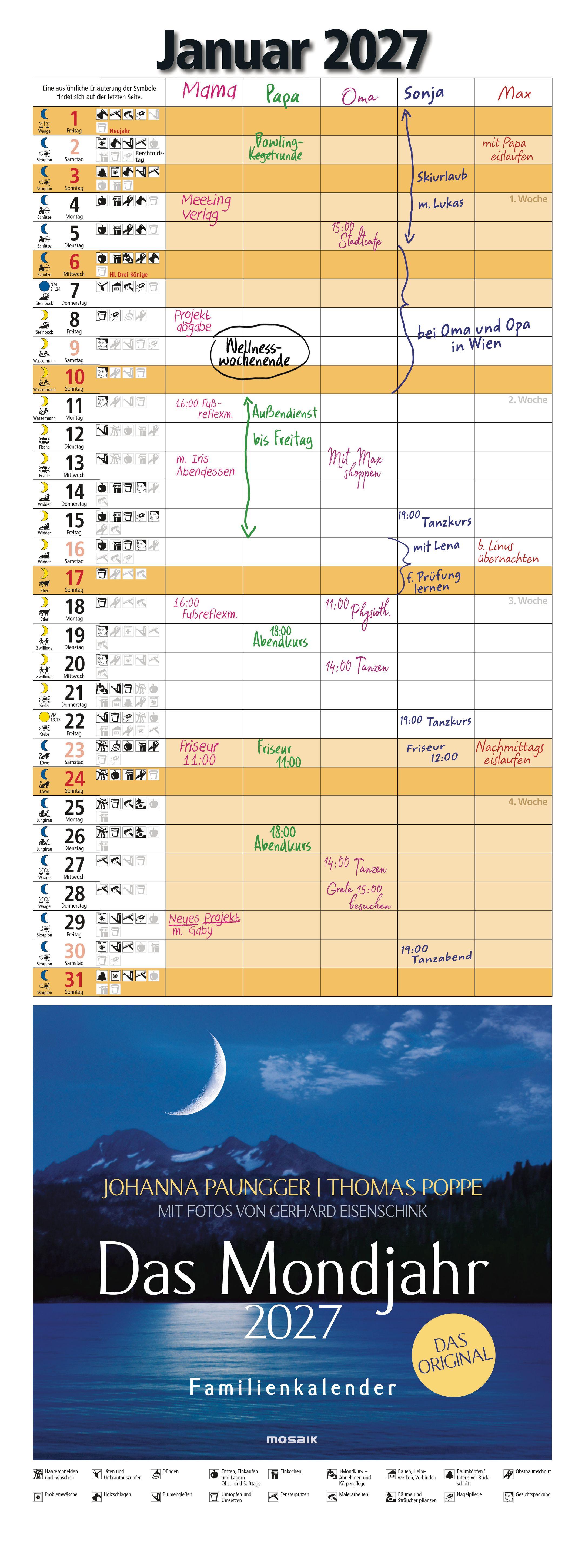 Vorderes Coverbild Das Mondjahr 2027 - Familienkalender