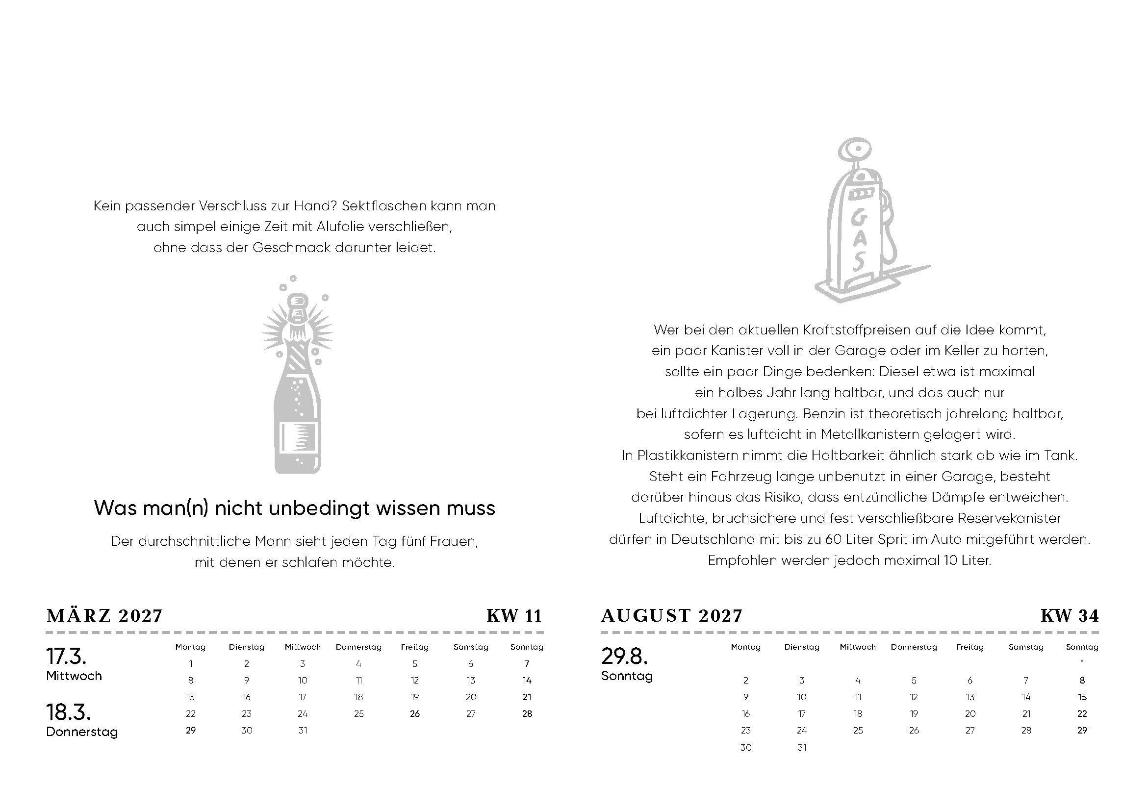 Beispielinhalt (Bild) Der Männer-Kalender 2027