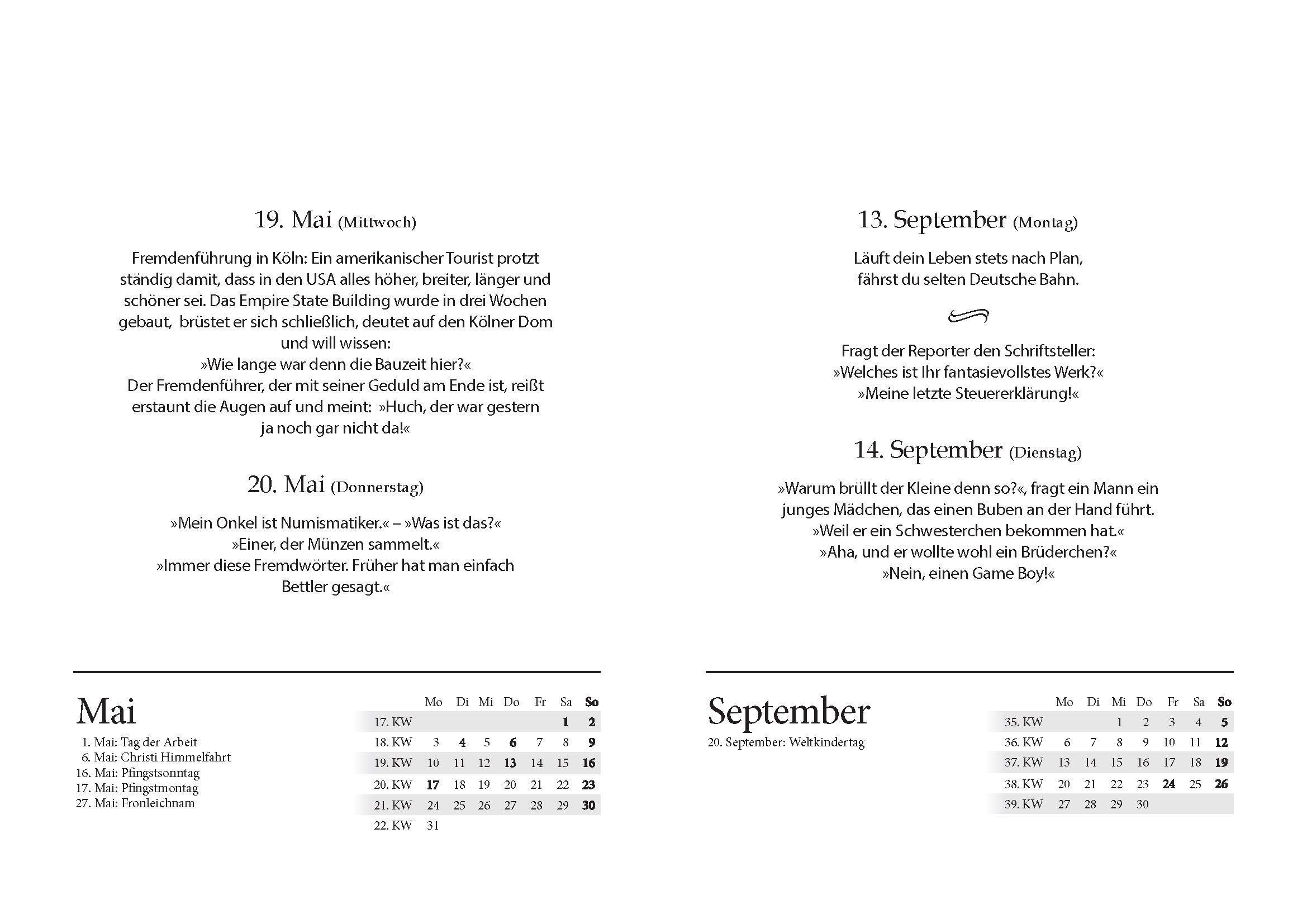 Beispielinhalt (Bild) Witzekalender 2027