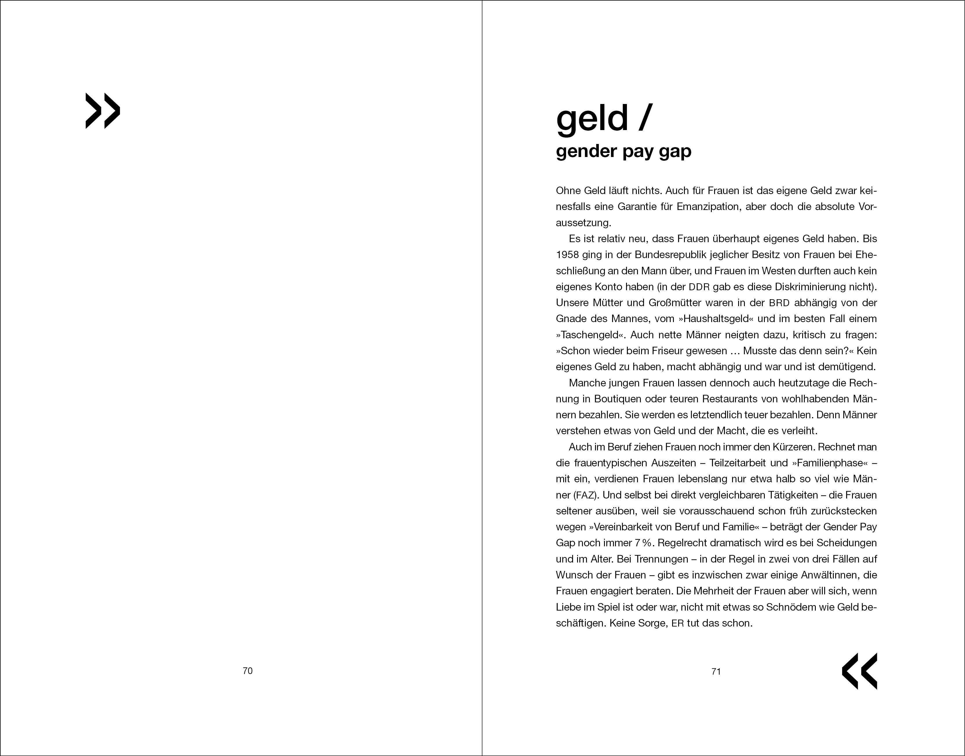 Beispielinhalt (Bild) Feminismus pur. 99 Worte.