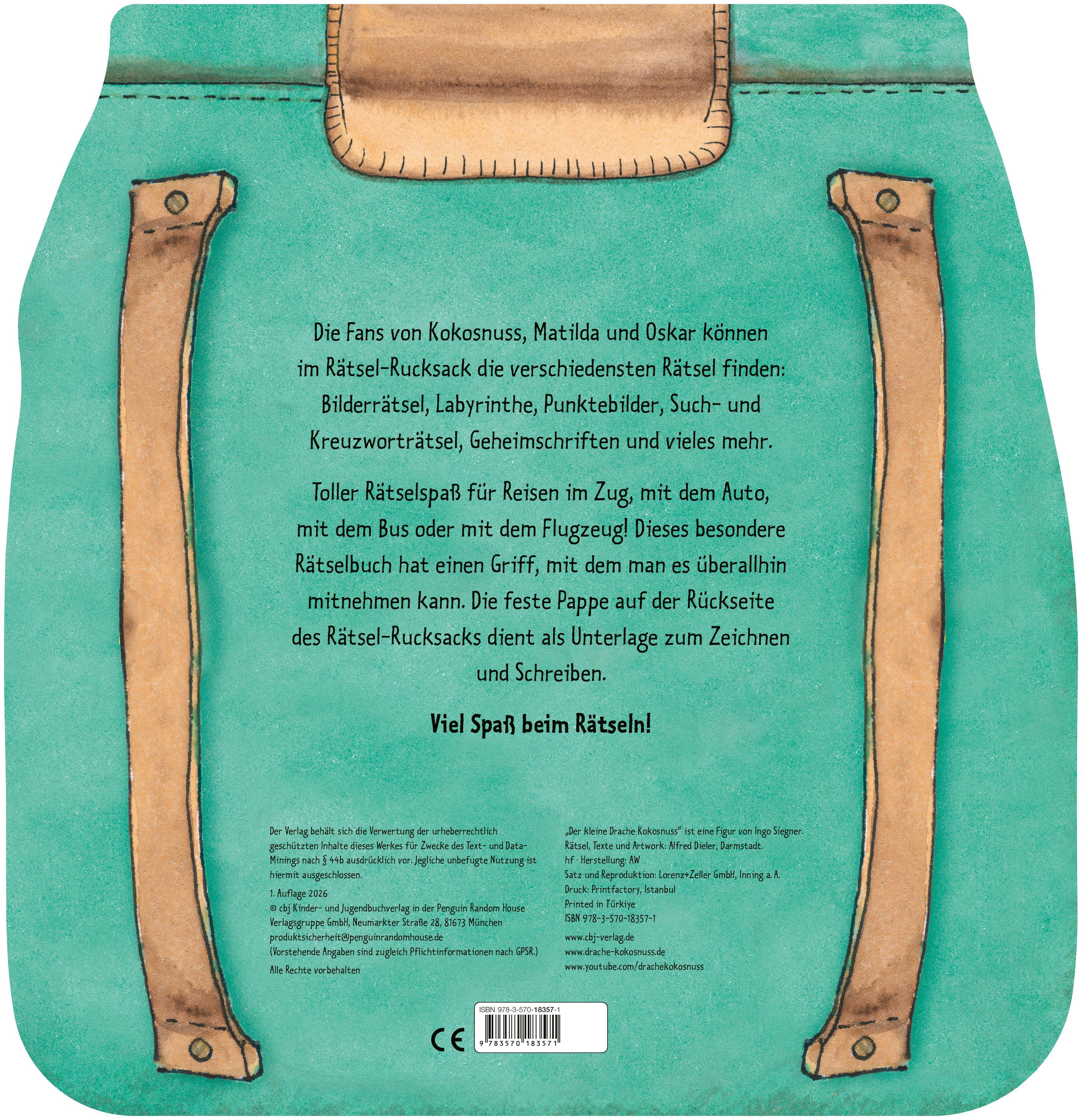 Beispielinhalt (Bild) Der kleine Drache Kokosnuss - Rätsel-Rucksack