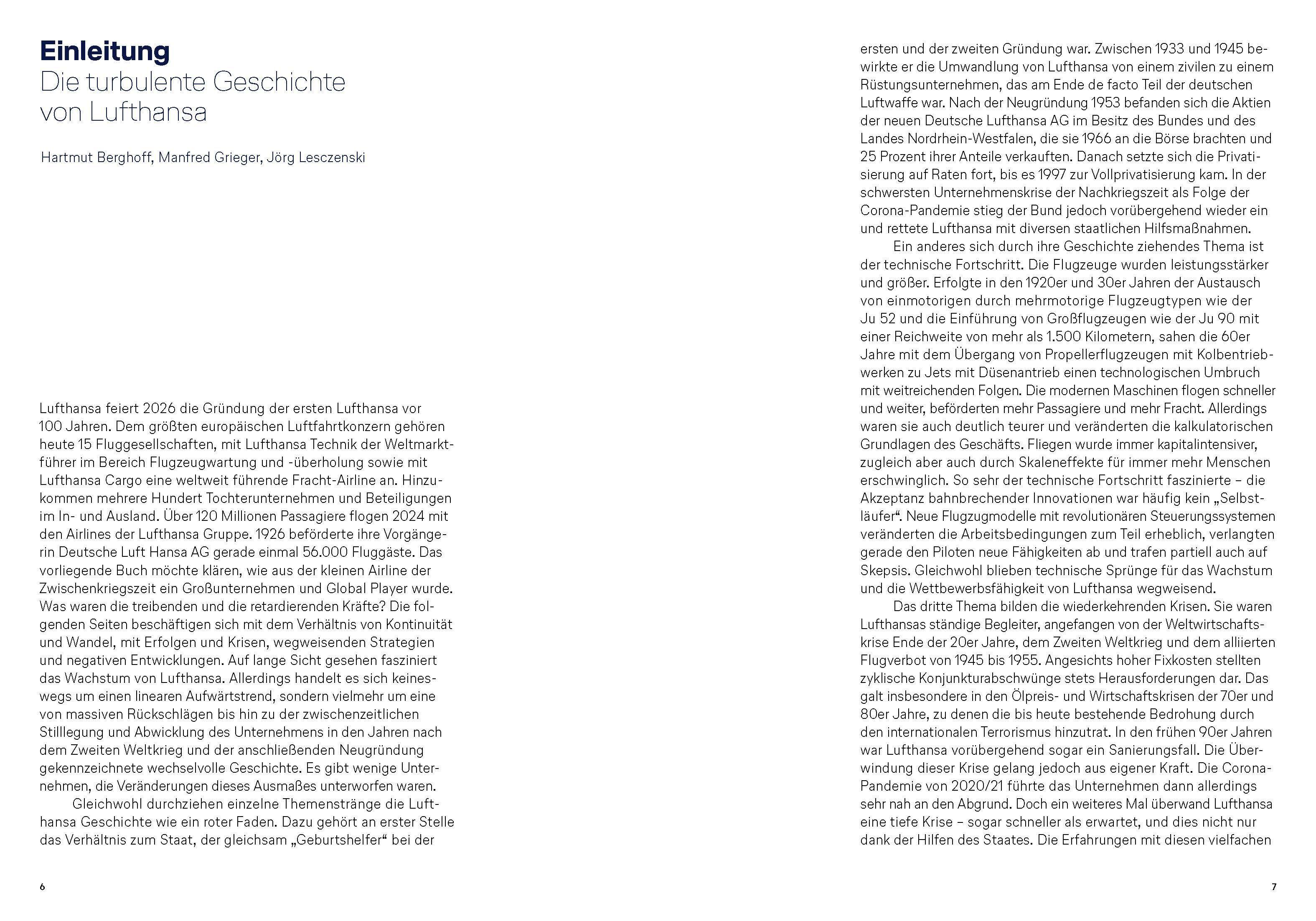 Beispielinhalt (Bild) Lufthansa  - Die ersten 100 Jahre