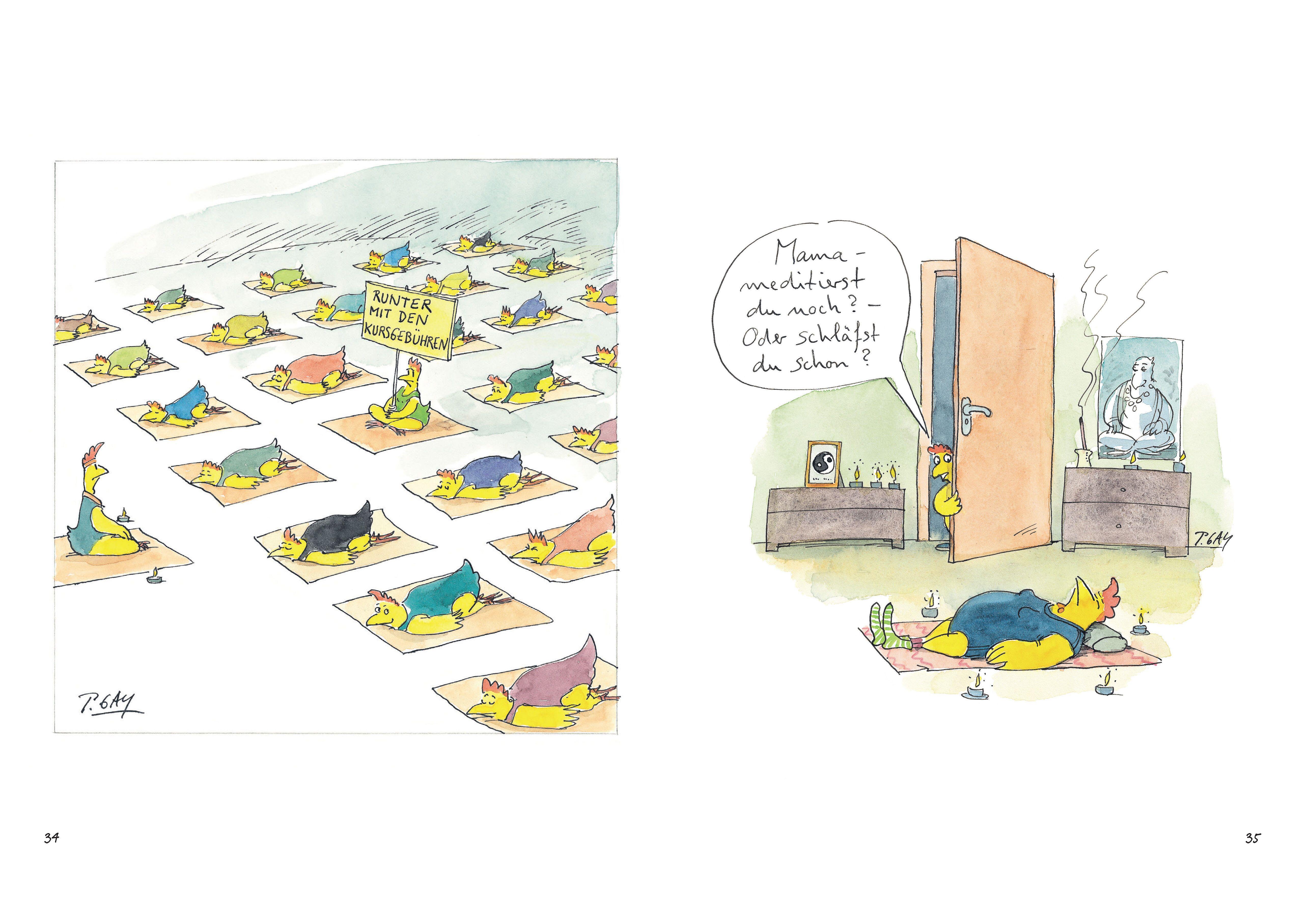 Beispielinhalt (Bild) Yoga- und Wellness-Hühner