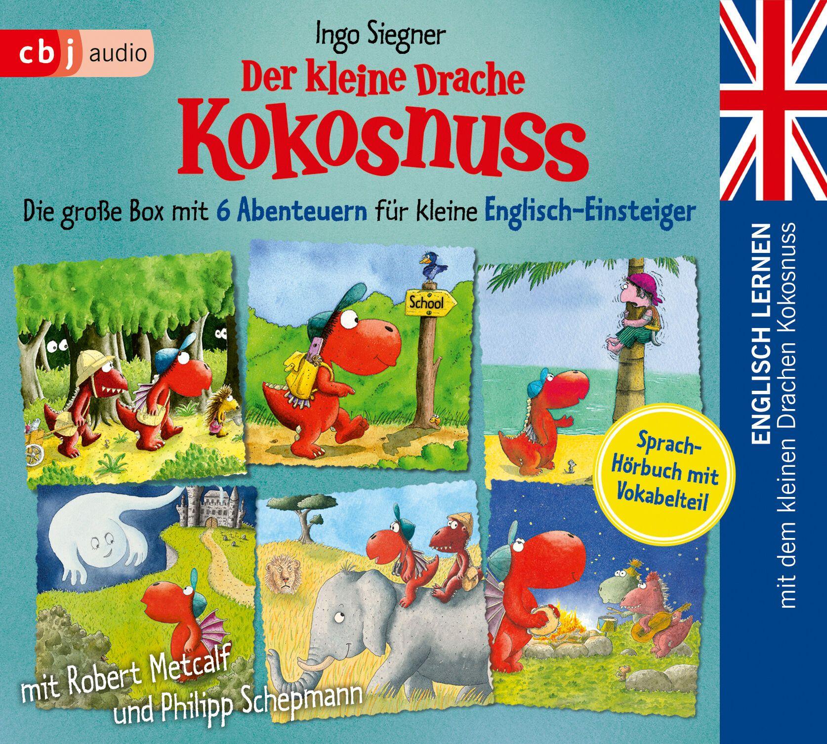 Beispielinhalt (Bild) Englisch lernen mit dem kleinen Drachen Kokosnuss - Die große Box mit 6 Abenteuern für kleine Englisch-Einsteiger