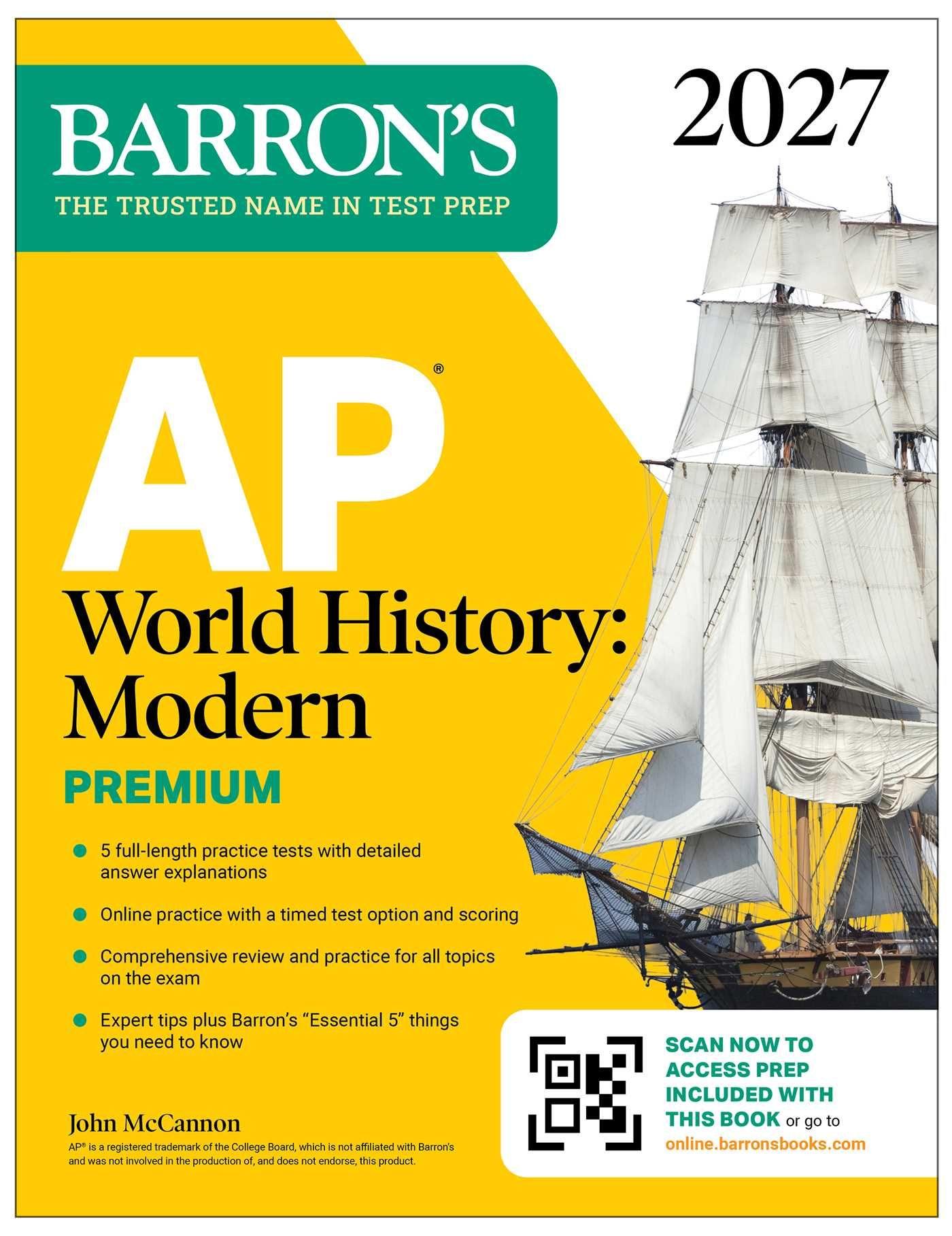 Vorderes Coverbild AP World History: Modern Premium, 2027: Prep Book with 5 Practice Tests + Comprehensive Review + Online Practice