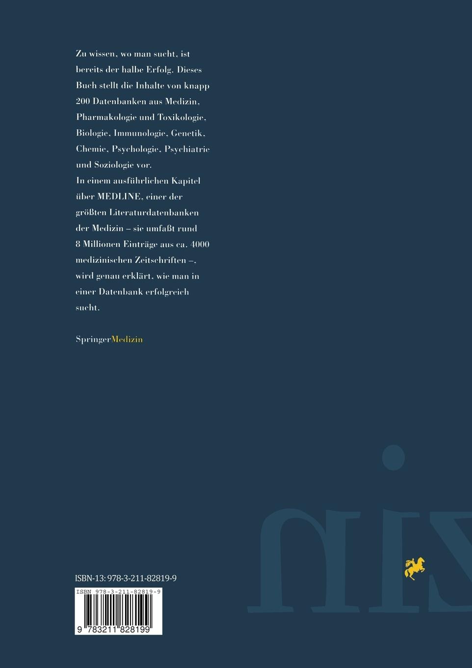 Rückseitencover Erfolgreiche Suche in medizinischen Datenbanken