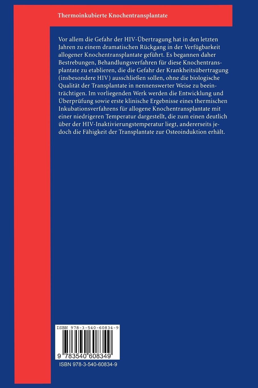 Rückseitencover Thermoinkubierte Knochentransplantate und koralline Knochenersatzmaterialien