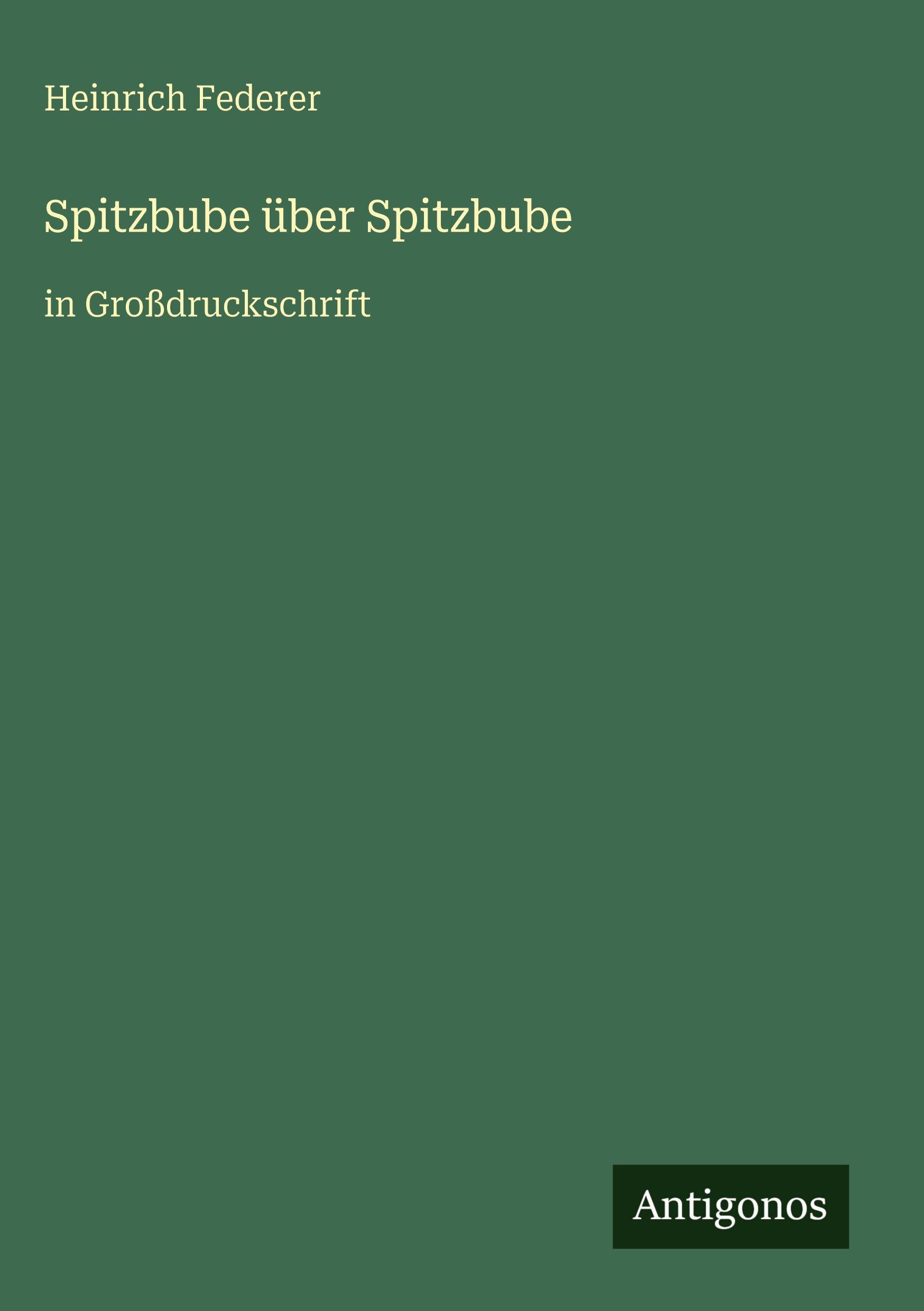 Vorderes Coverbild Spitzbube über Spitzbube
