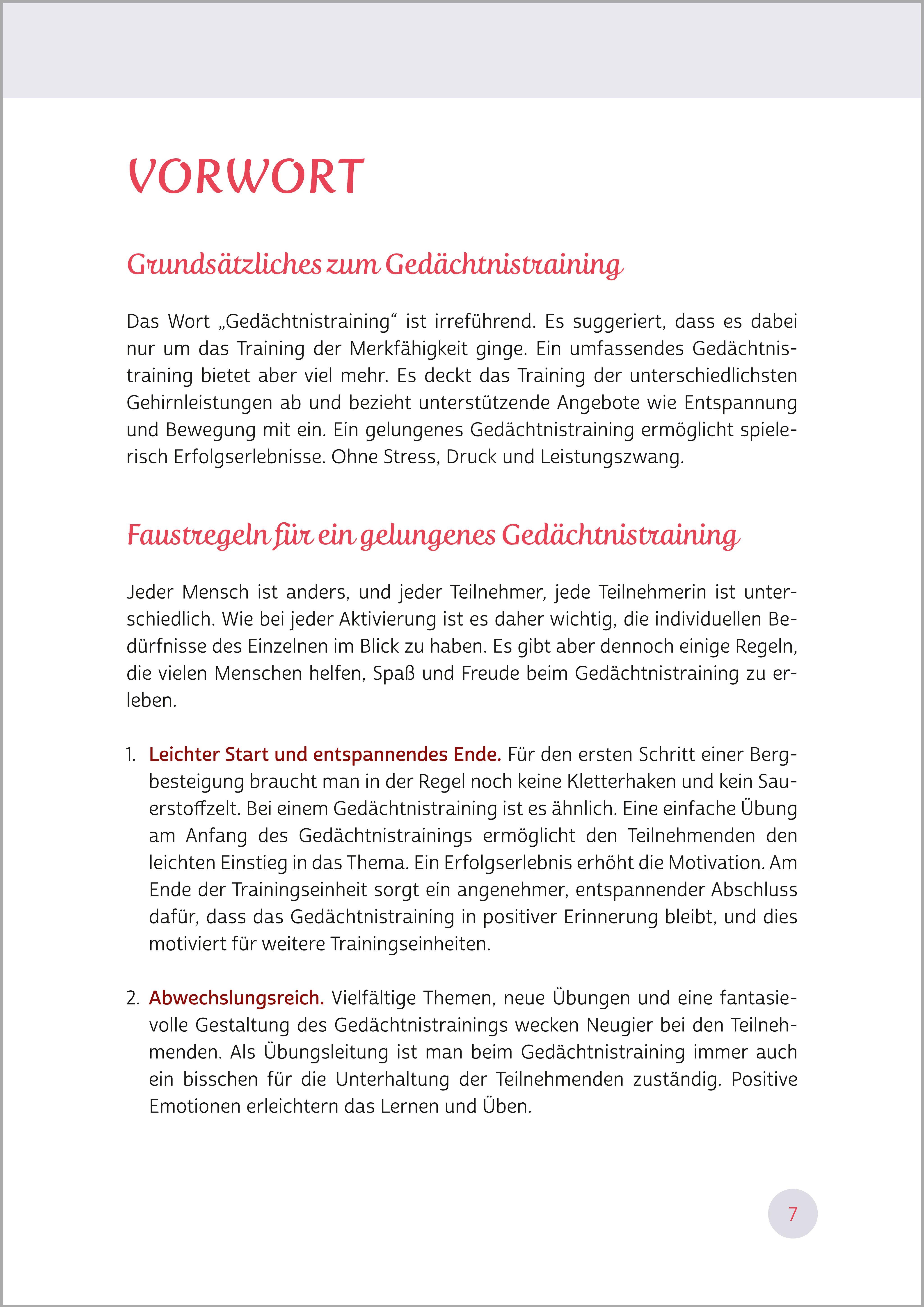 Beispielinhalt (Bild) Gedächtnistraining für Senioren | Gedächtnisübungen für gute Laune