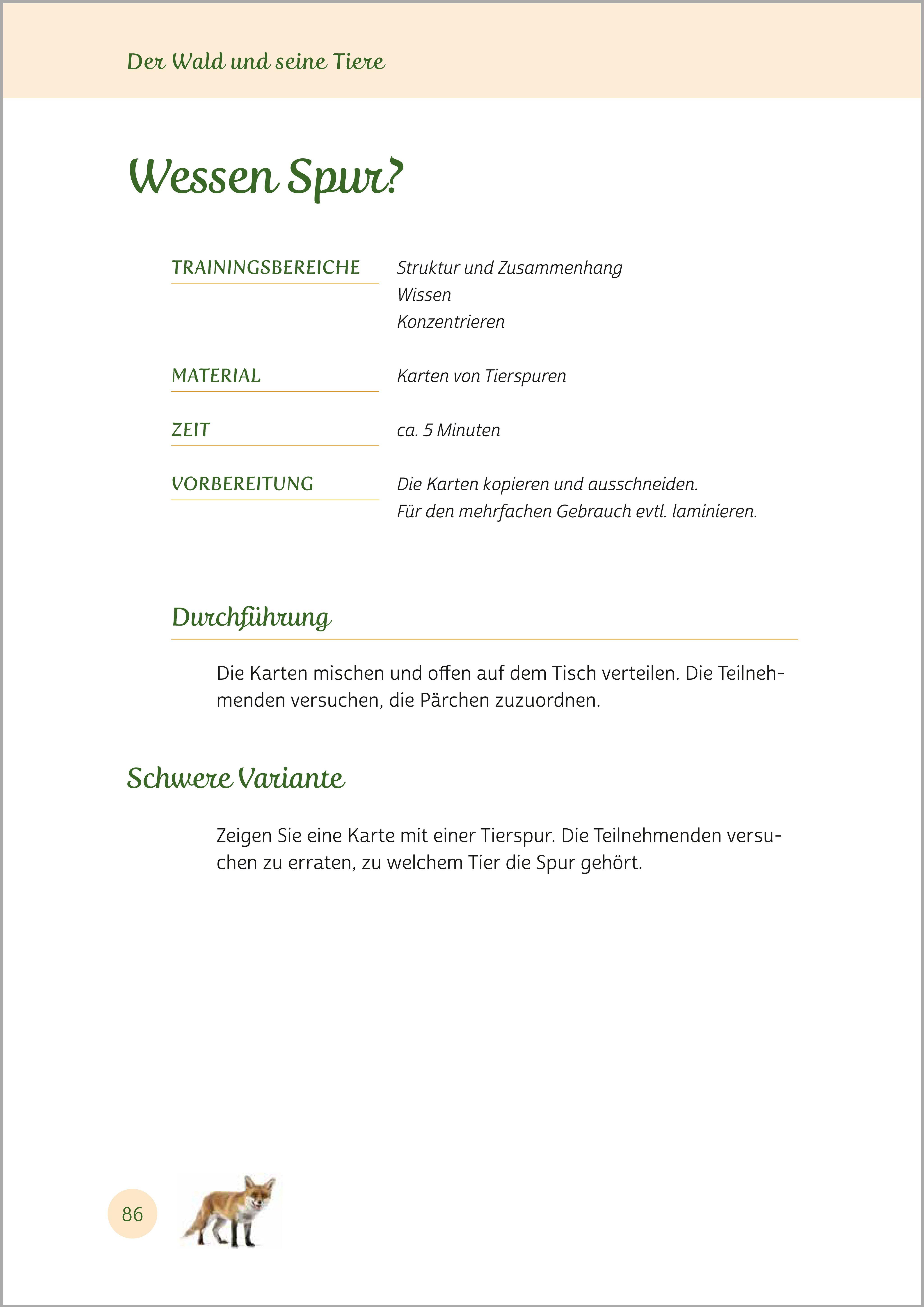 Beispielinhalt (Bild) Gedächtnistraining für Senioren | Gehirnjogging für Naturliebhaber