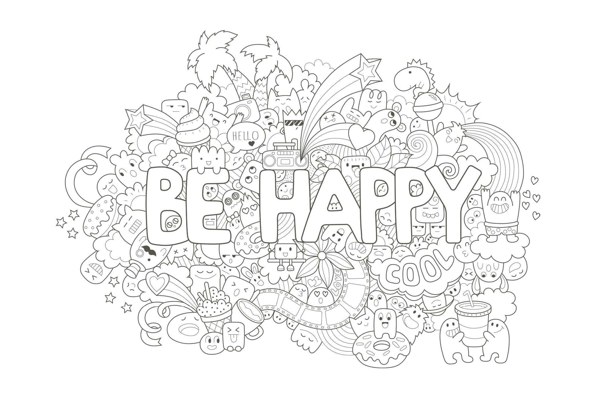 Beispielinhalt (Bild) 50 cozy Karten zum Ausmalen - Liebe Grüße