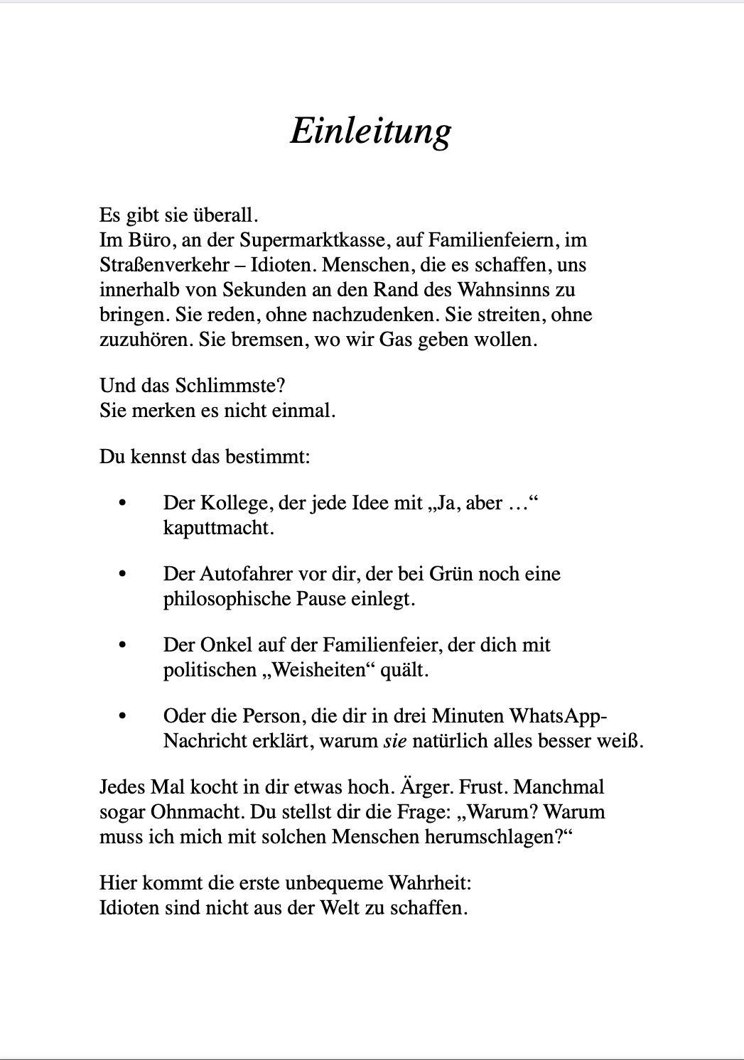 Beispielinhalt (Bild) WIE MAN MIT IDIOTEN UMGEHT