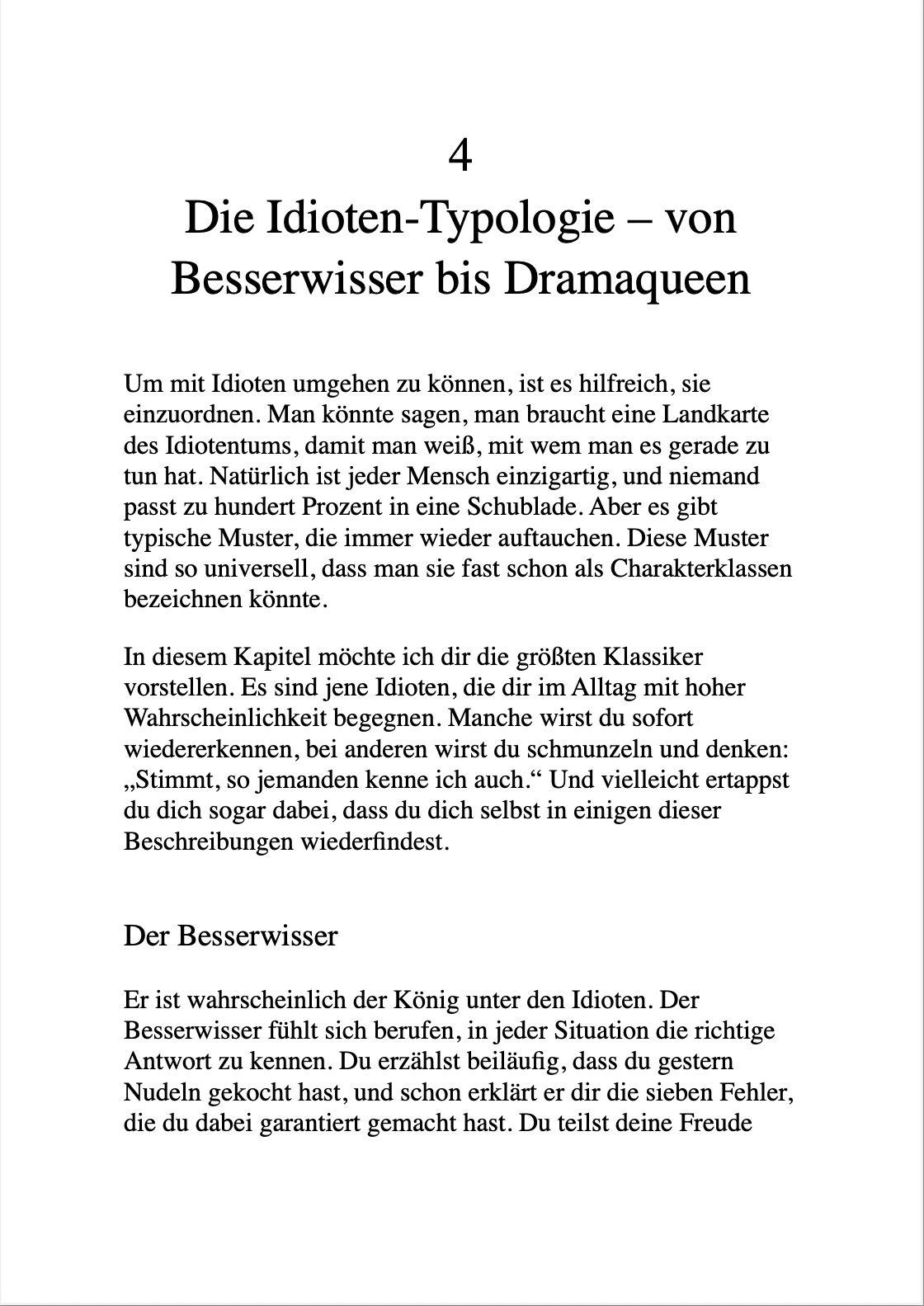 Beispielinhalt (Bild) WIE MAN MIT IDIOTEN UMGEHT