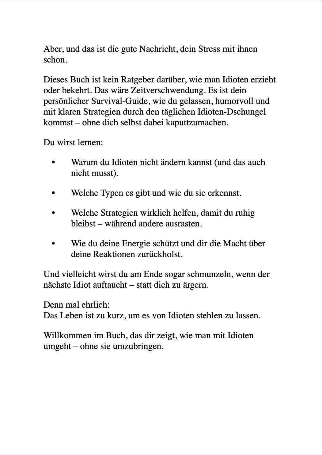 Beispielinhalt (Bild) WIE MAN MIT IDIOTEN UMGEHT