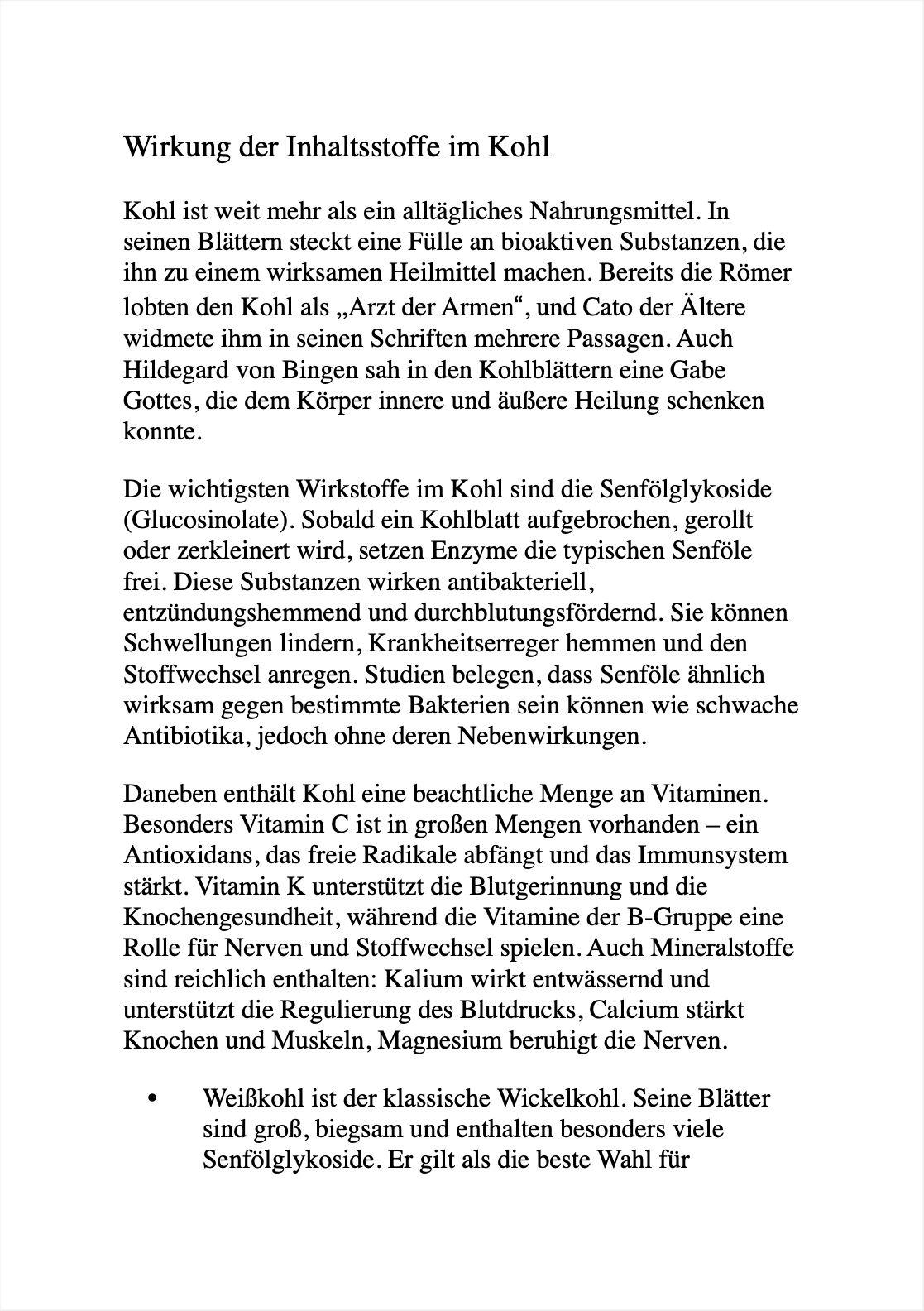 Beispielinhalt (Bild) DIE VERGESSENE HAUSAPOTHEKE