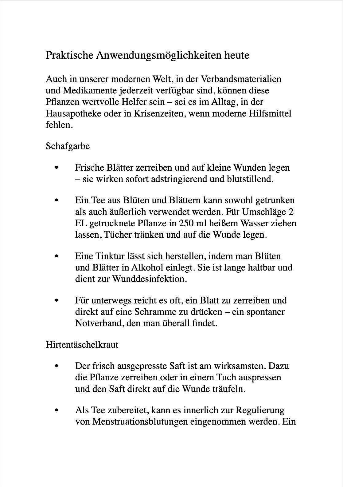 Beispielinhalt (Bild) DIE VERGESSENE HAUSAPOTHEKE