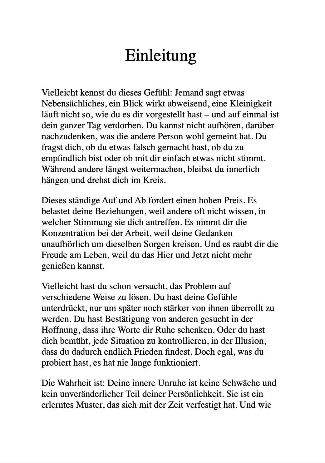 Beispielinhalt (Bild) HÖR AUF, ALLES AN DICH RAN ZU LASSEN