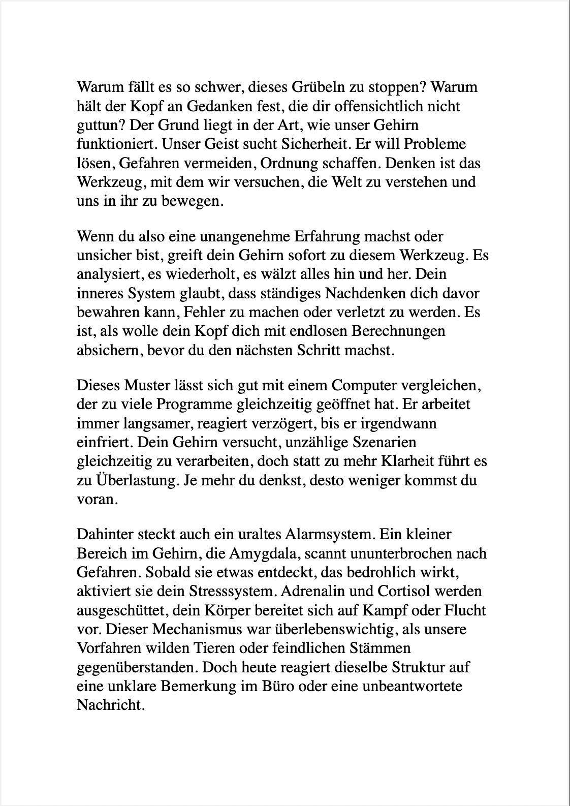 Beispielinhalt (Bild) HÖR AUF, ALLES AN DICH RAN ZU LASSEN