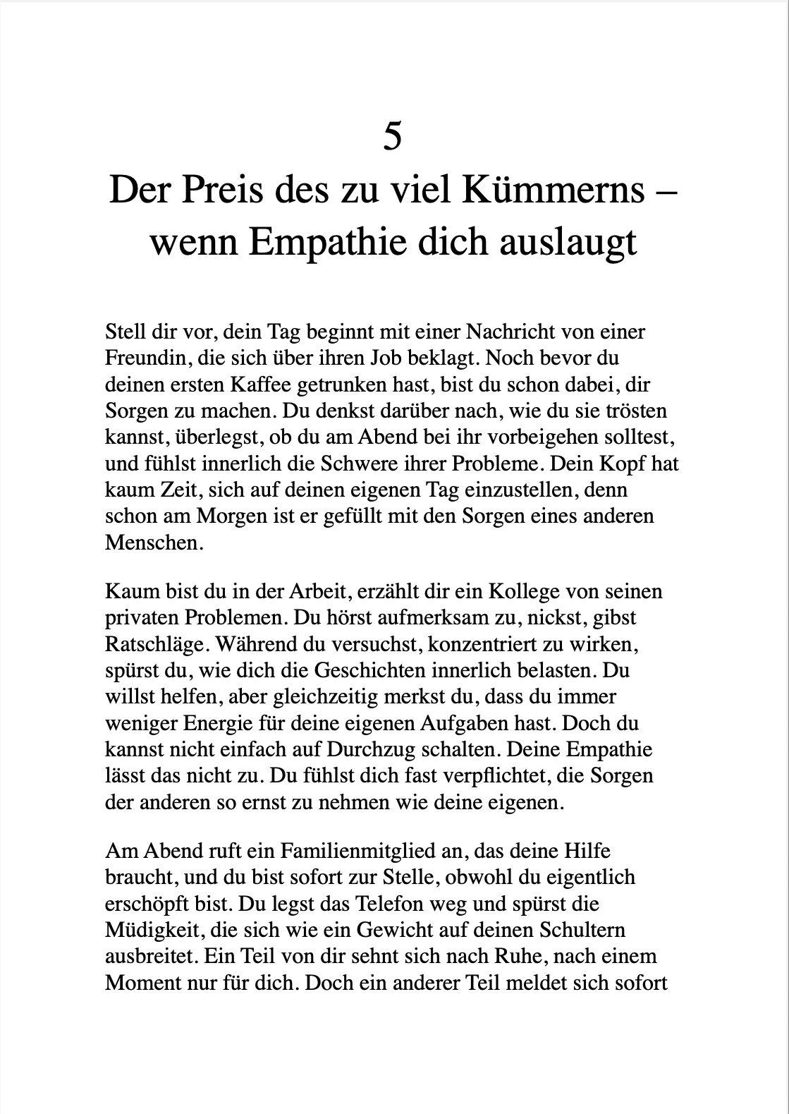 Beispielinhalt (Bild) HÖR AUF, ALLES AN DICH RAN ZU LASSEN