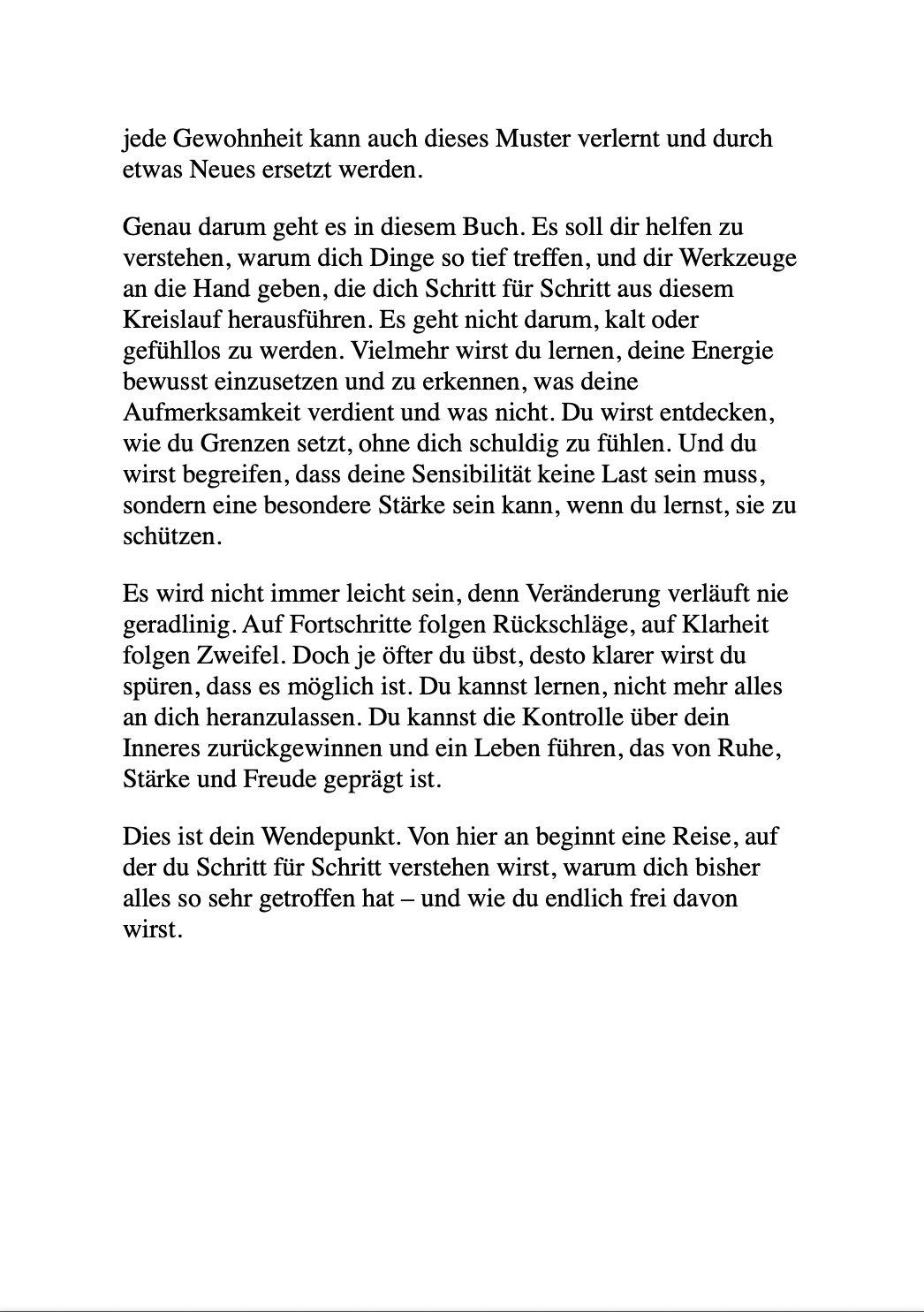 Beispielinhalt (Bild) HÖR AUF, ALLES AN DICH RAN ZU LASSEN