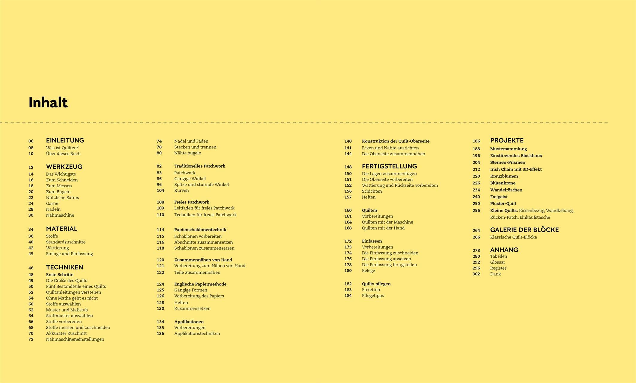 Beispielinhalt (Bild) Quilten - die große Schule