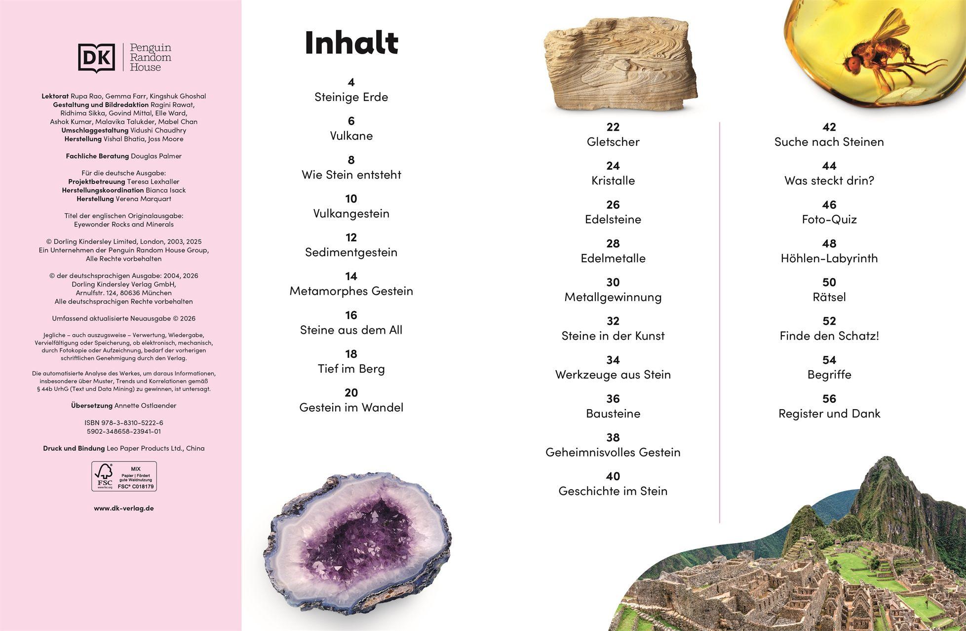 Beispielinhalt (Bild) memo Wissen Kids. Steine und Mineralien