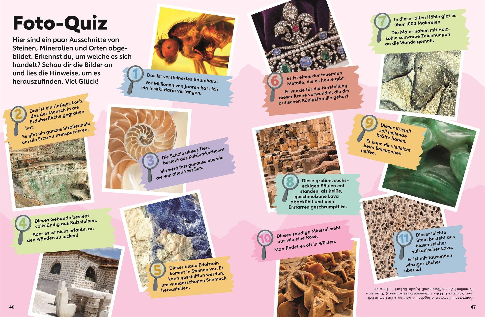 Beispielinhalt (Bild) memo Wissen Kids. Steine und Mineralien