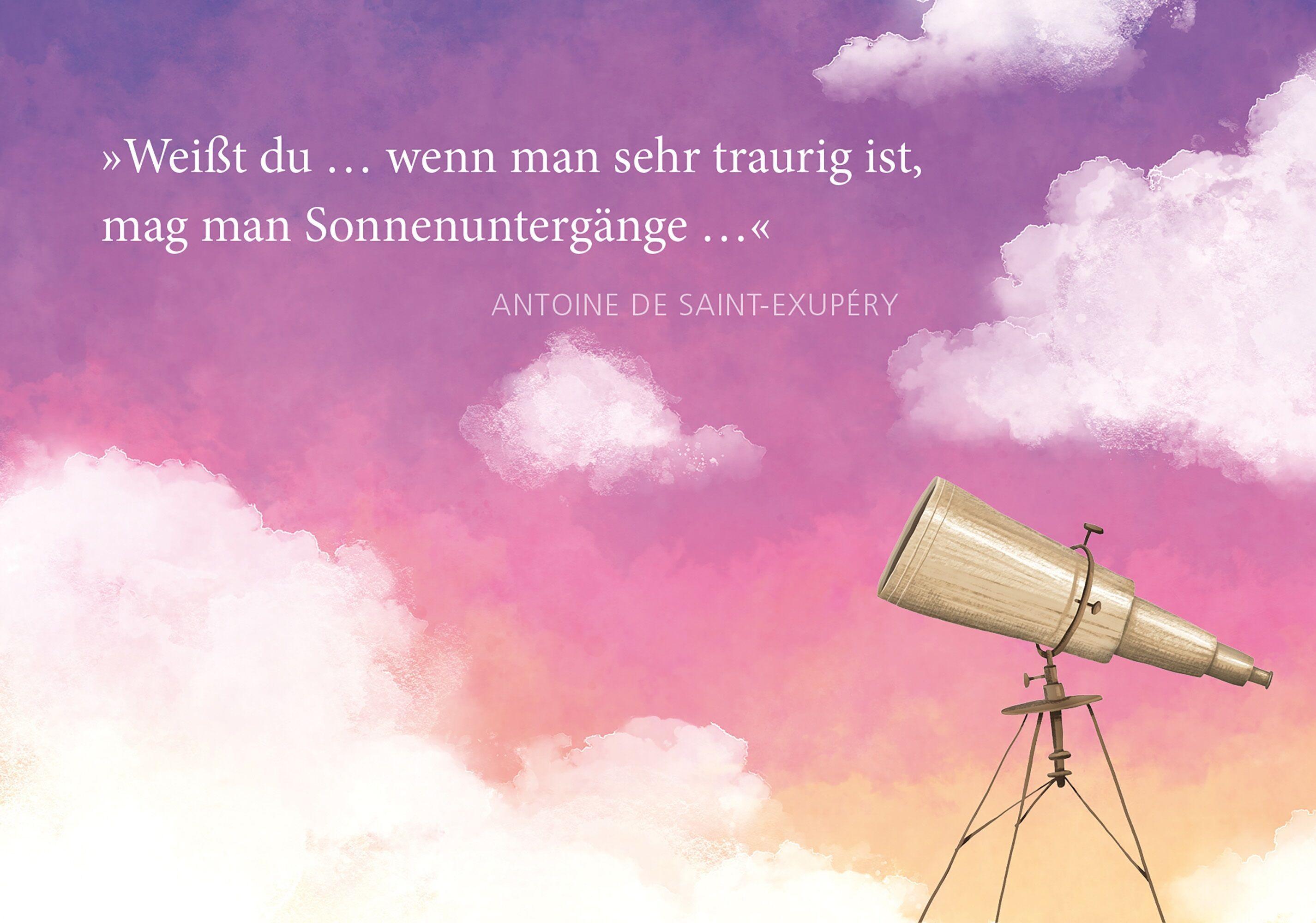 Beispielinhalt (Bild) Postkarten-Set Antoine de Saint-Exupéry